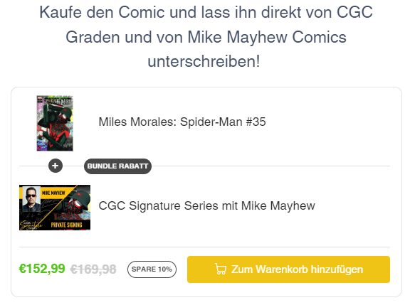 Kaufe den Comic und lass ihn direkt von CGC Graden und von Mike Mayhew Comics unterschreiben! 