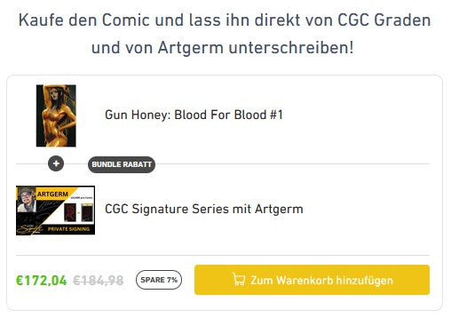 Bundle Angebot Rabatt auf Comic und Grading-Service sichern