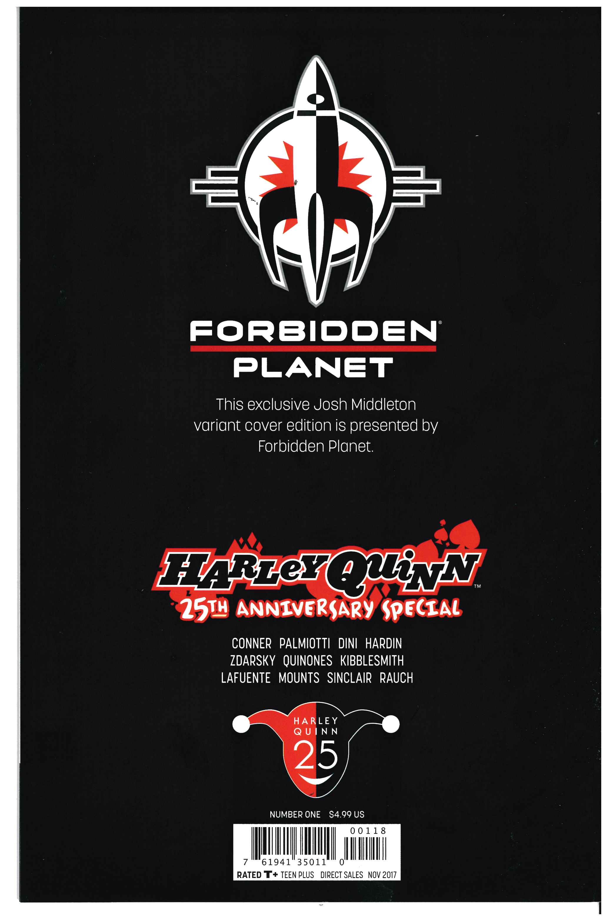 Harley Quinn: 25th Anniversary Special #1 backside