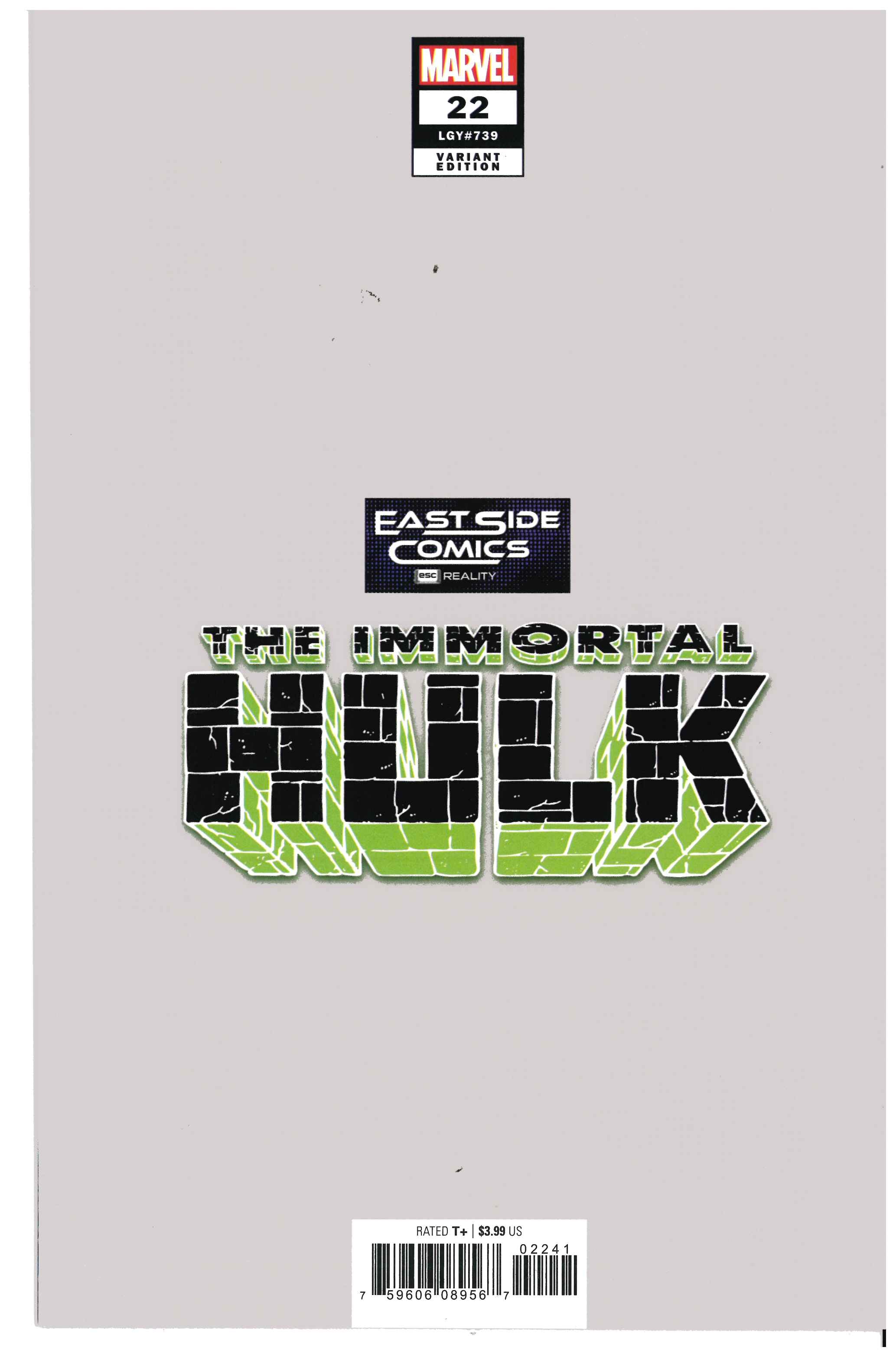 Immortal Hulk #22 | Signed by Alex Garner backside