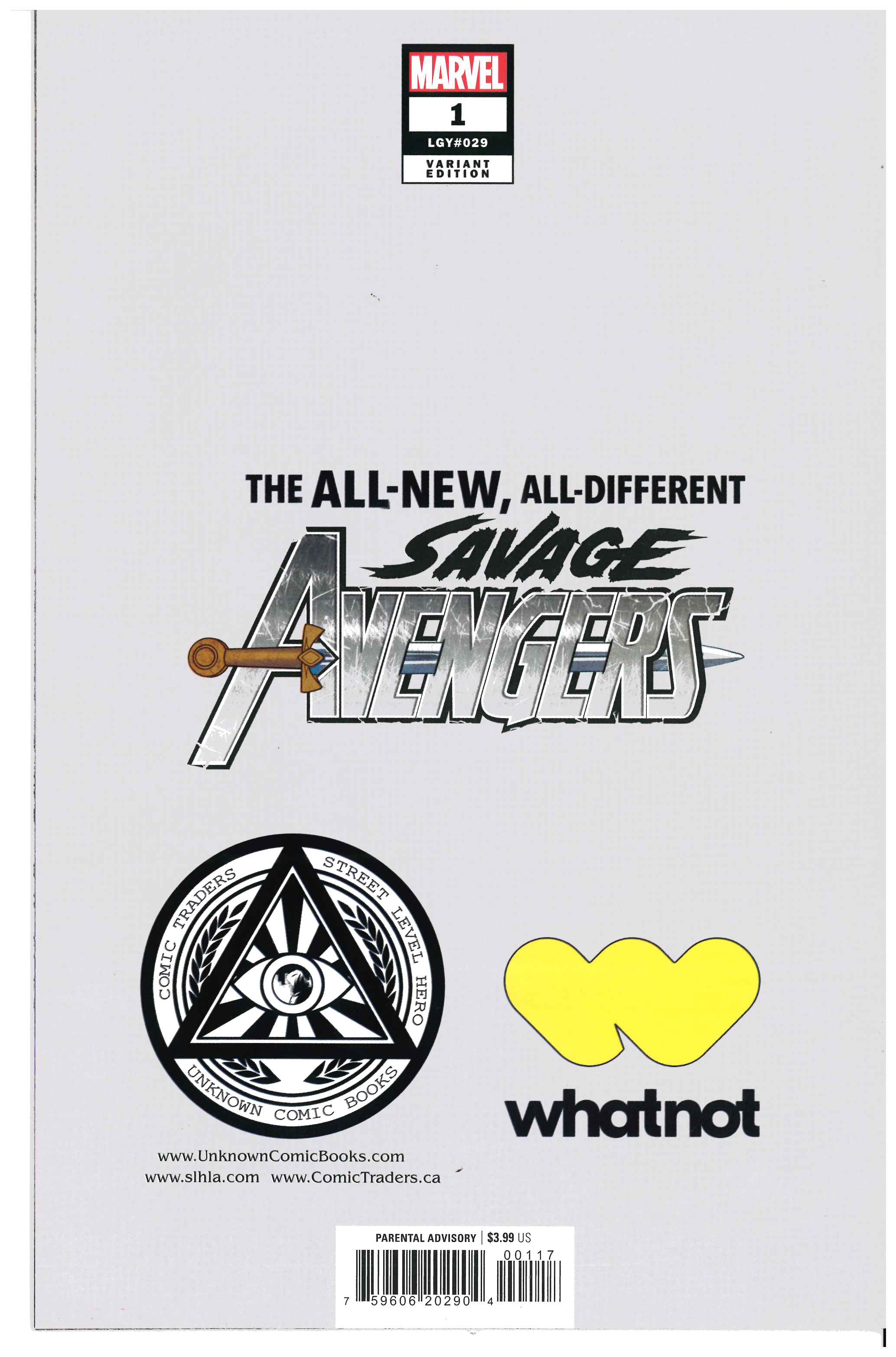 Savage Avengers #1 backside