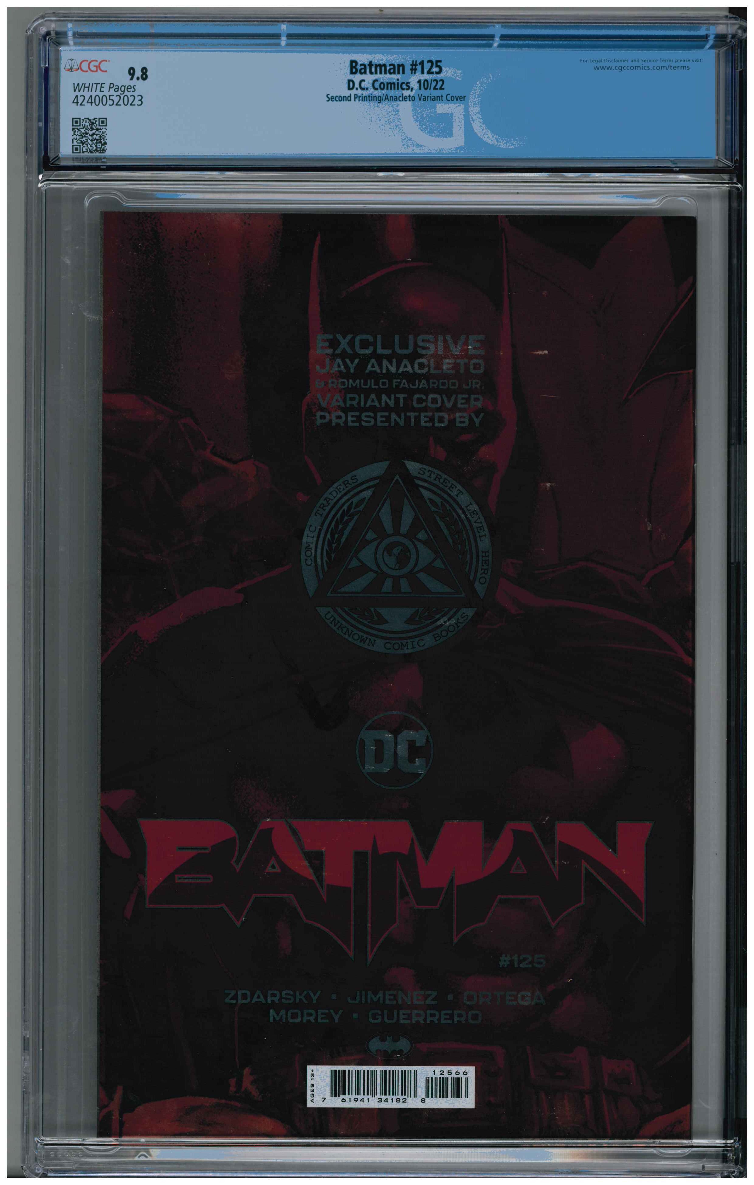 Batman #125 backside