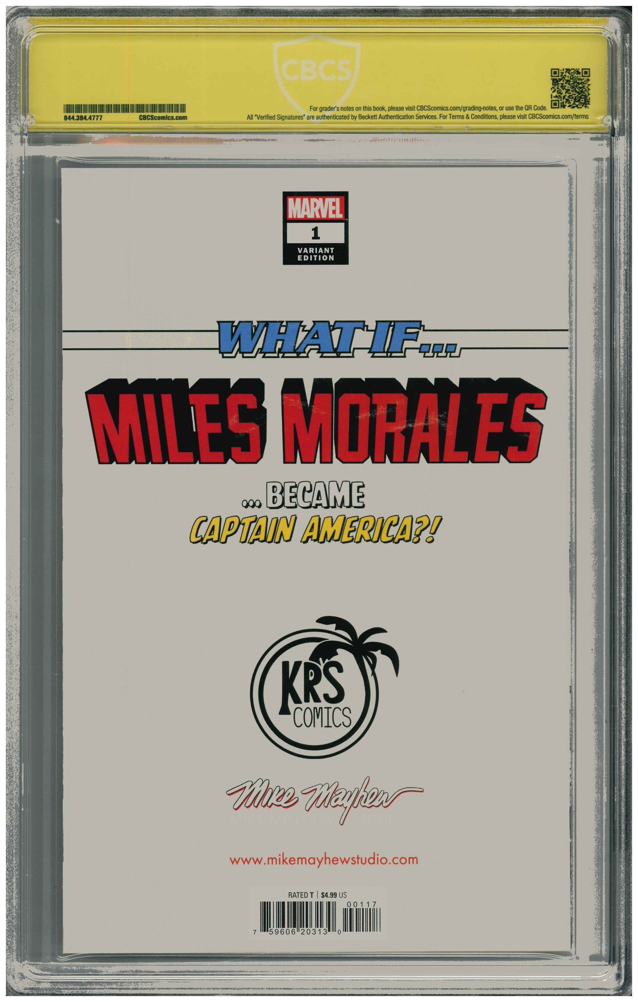 What If...? Miles Morales #1 | Unterschrieben von Mike Mayhew Rückseite
