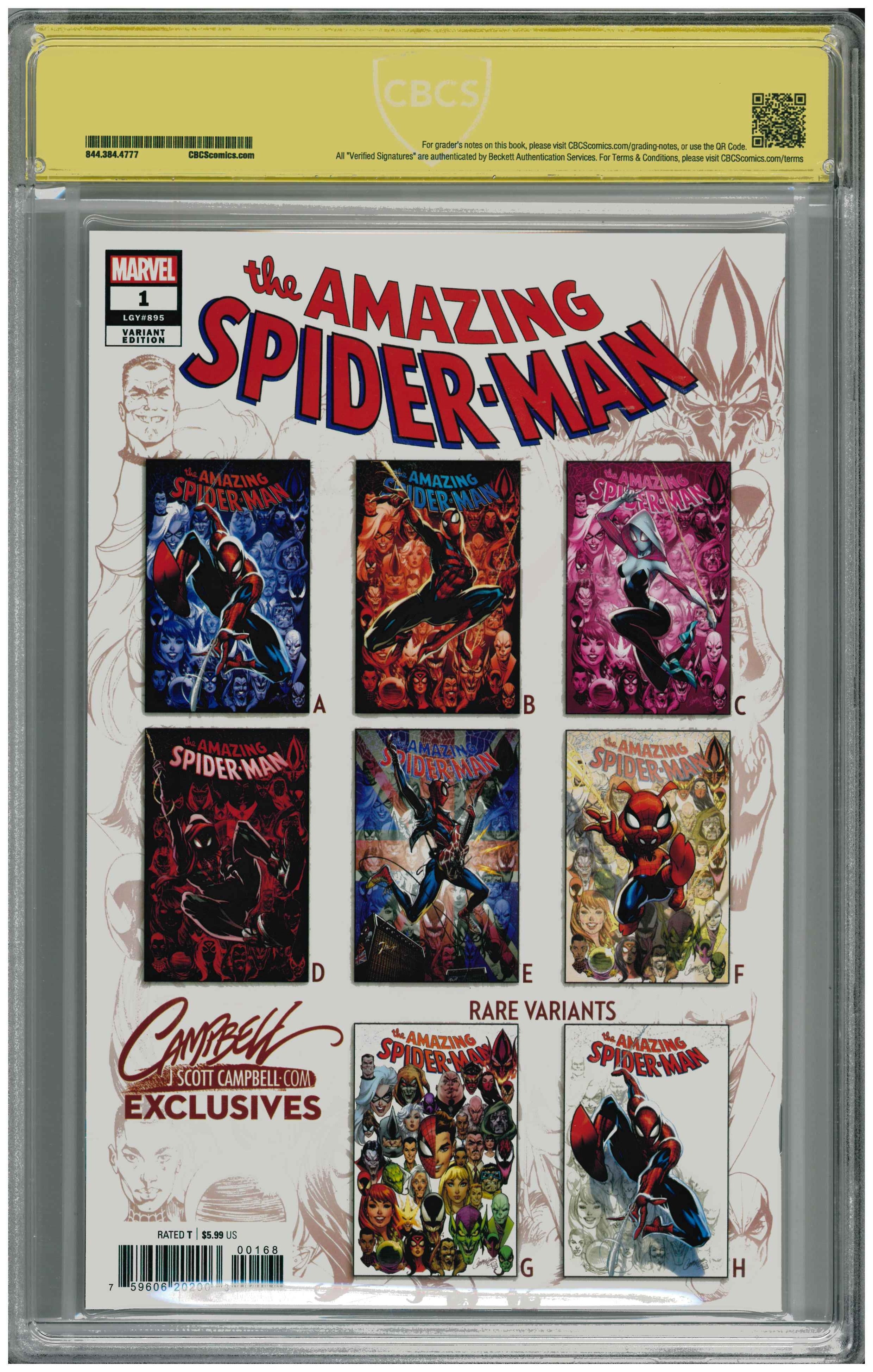 Amazing Spider-Man #1| Unterschrieben von J. Scott Campbell Rückseite