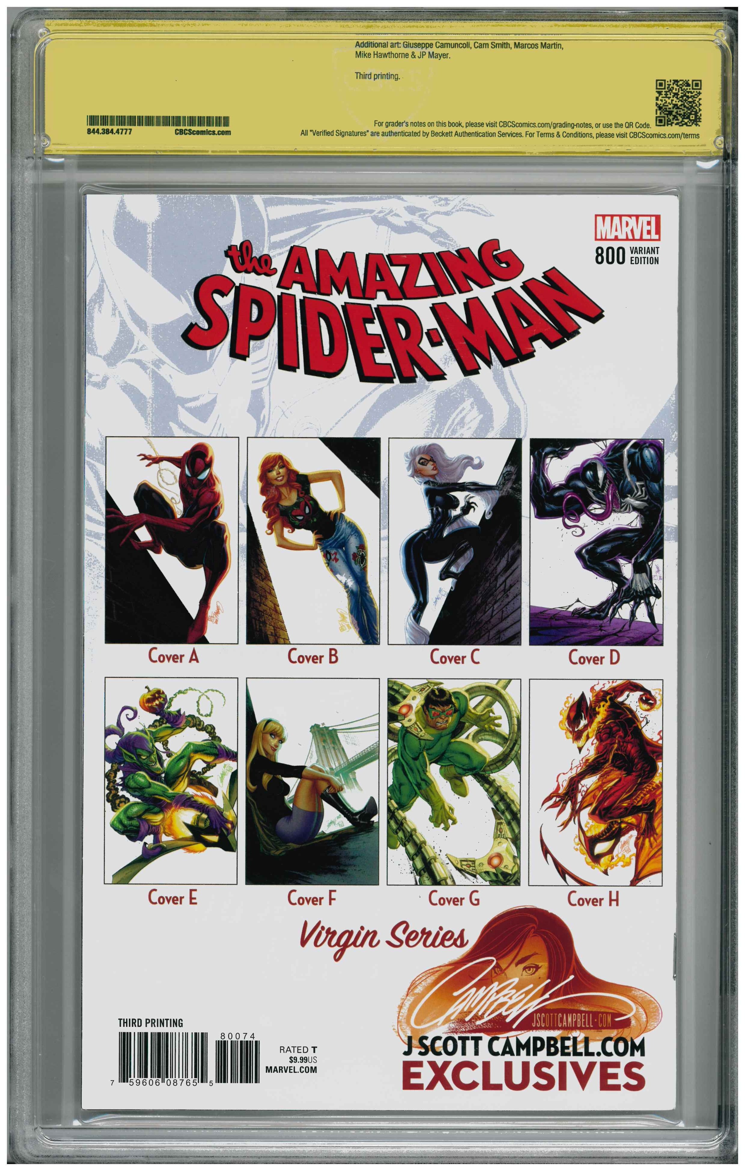 Amazing Spider-Man #800| Unterschrieben von J. Scott Campbell Rücskeite