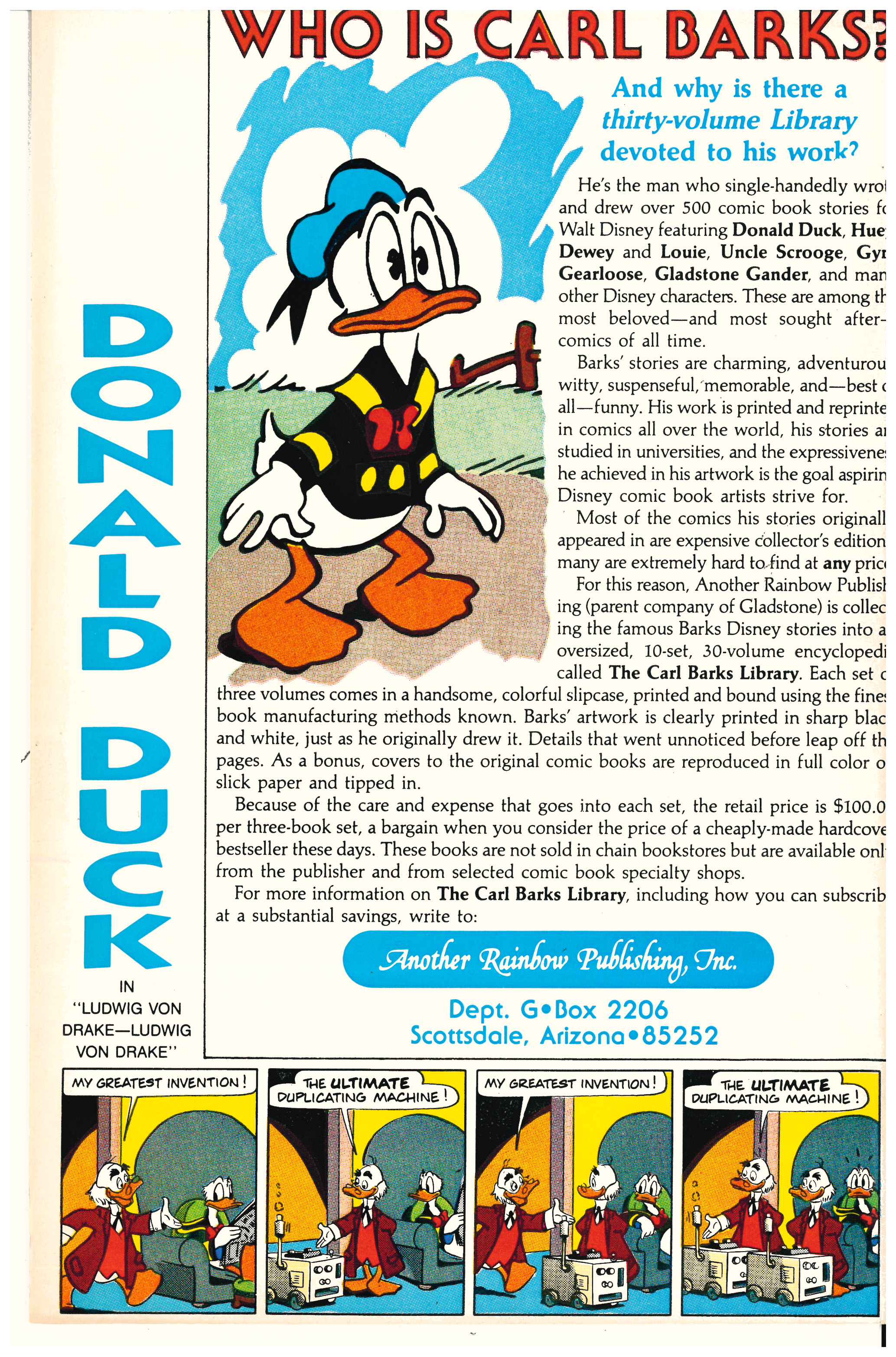 Walt Disney Comics #534 Rückseite