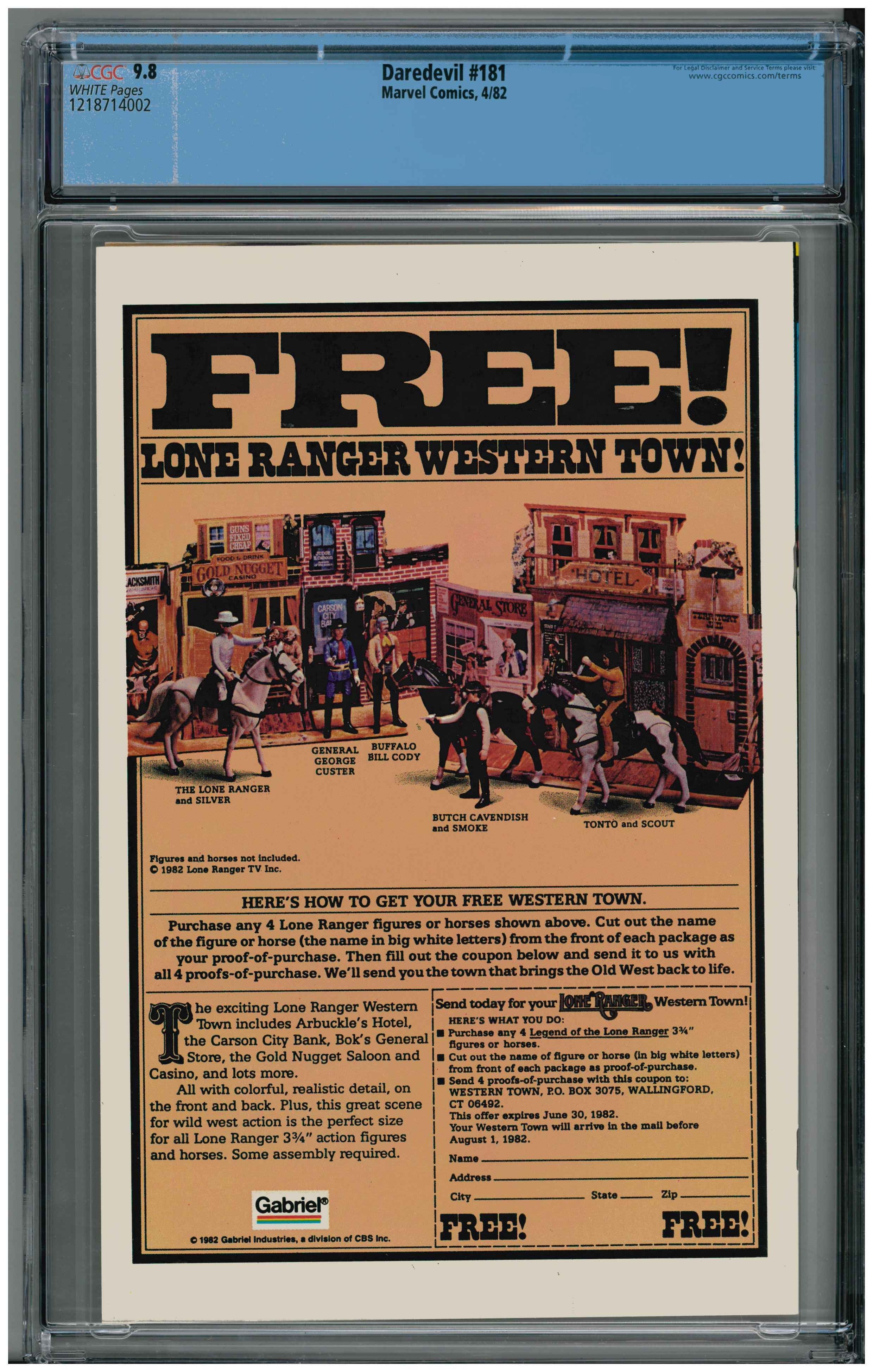 Daredevil #181 Rückseite