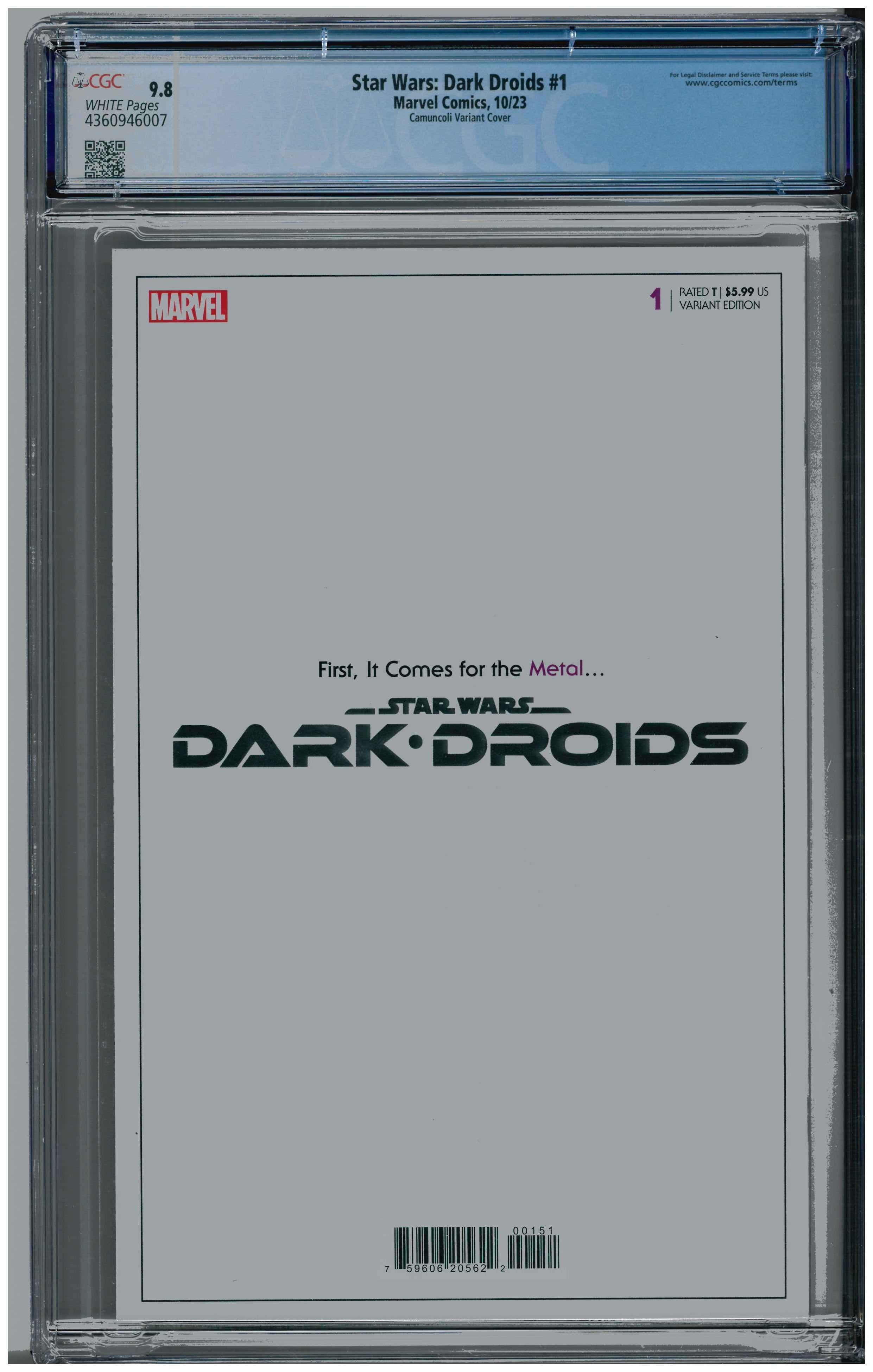 Star Wars: Dark Droids #1 Rückseite