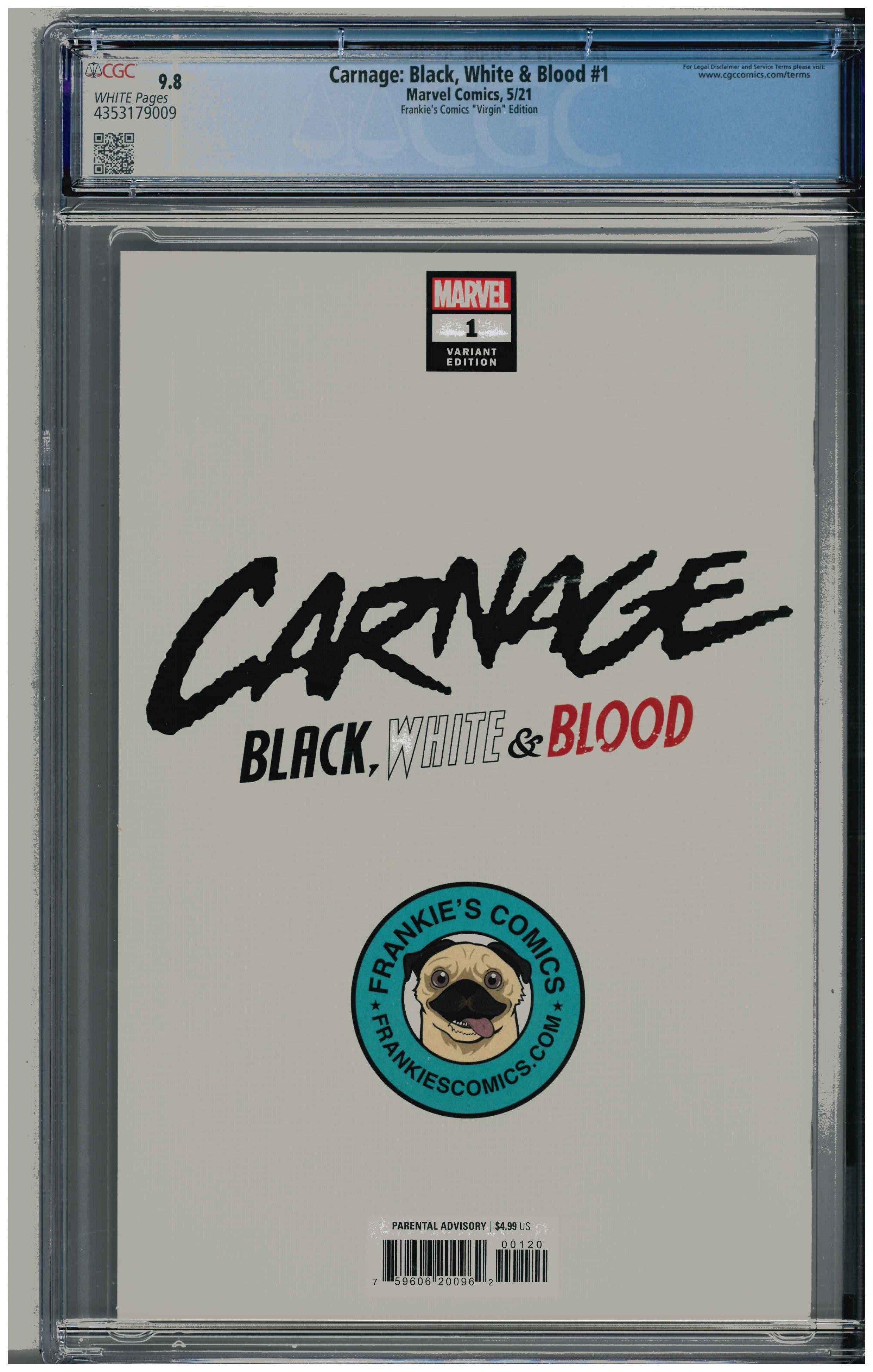 Carnage: Black, White & Blood #1 Rückseite