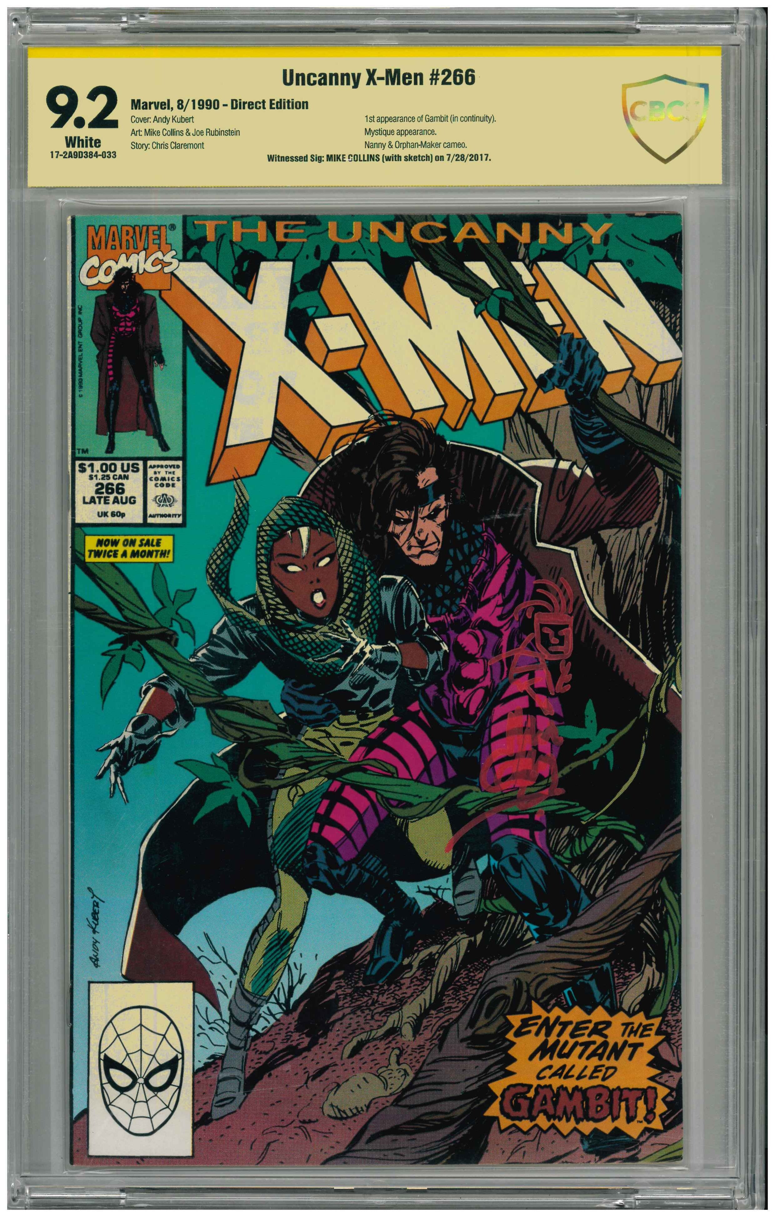 Uncanny X-Men #266 | Unterschrieben & Sketch von Mike Collins