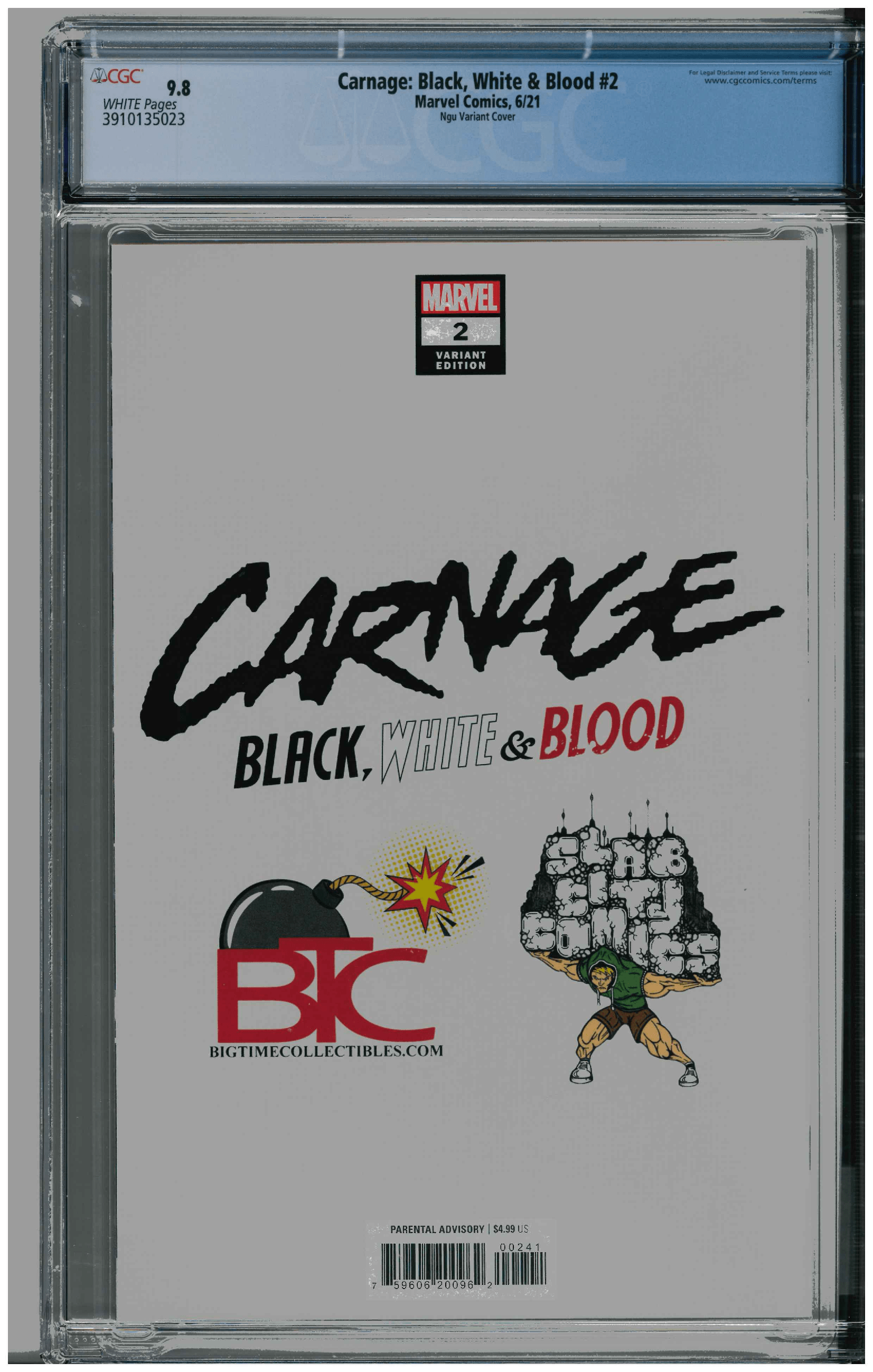 Carnage: Black, White & Blood #2 backside