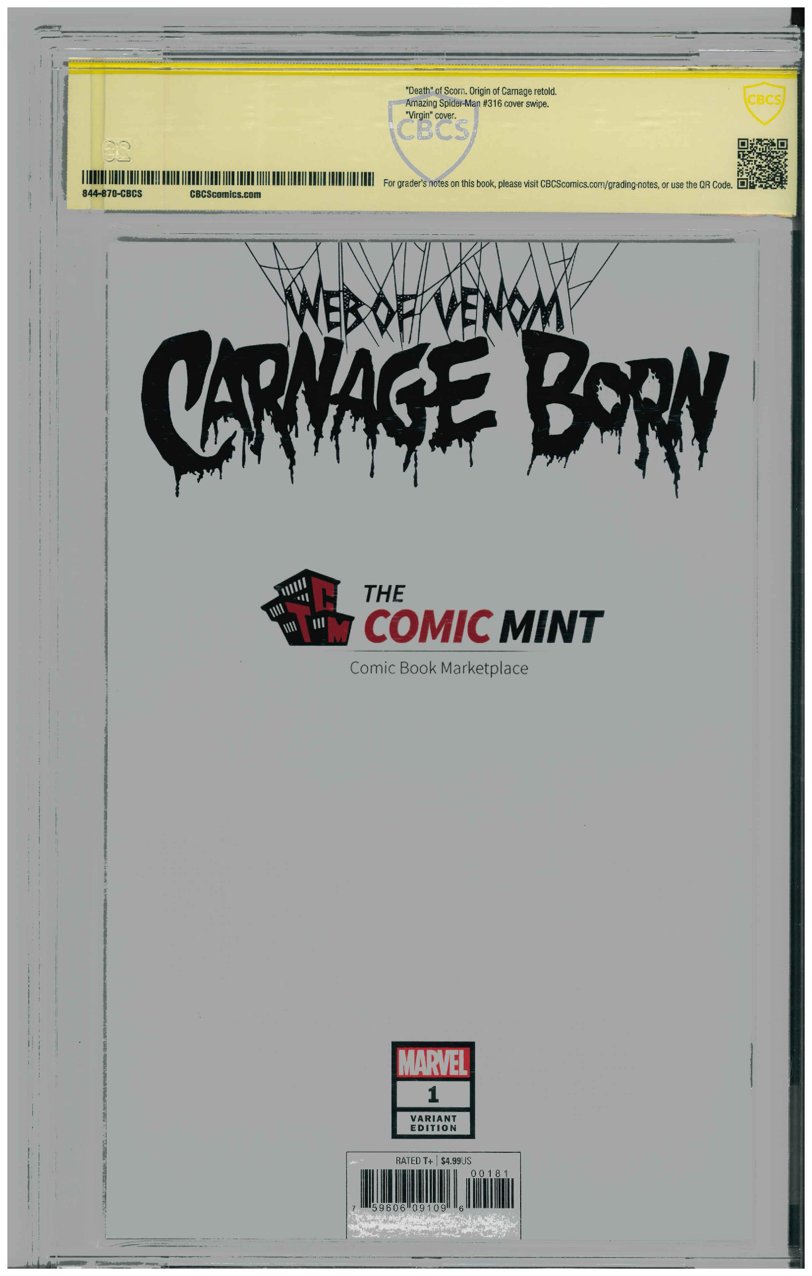 Web of Venom: Carnage Born #1 backside