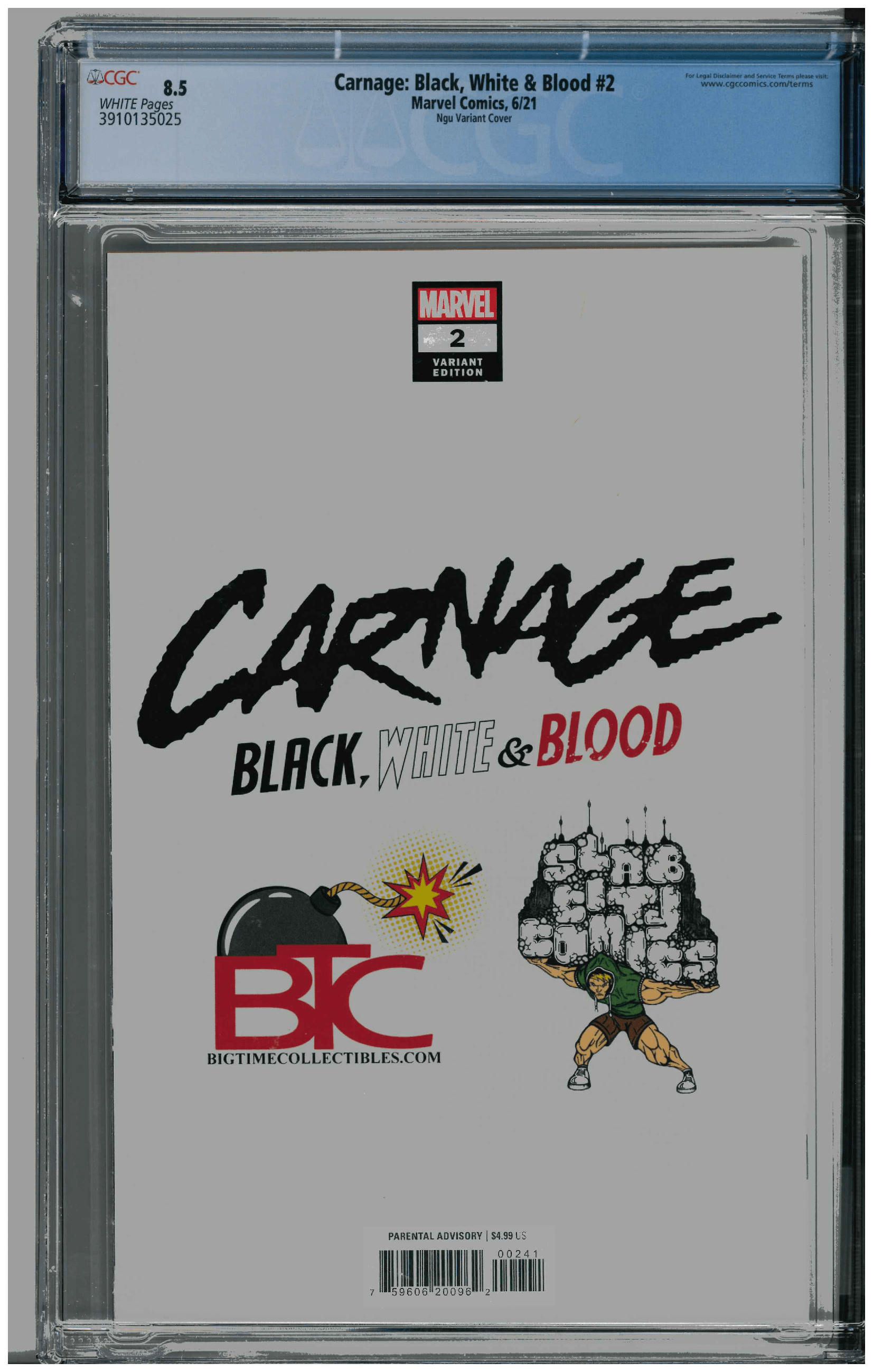 Carnage: Black, White & Blood #2 backside