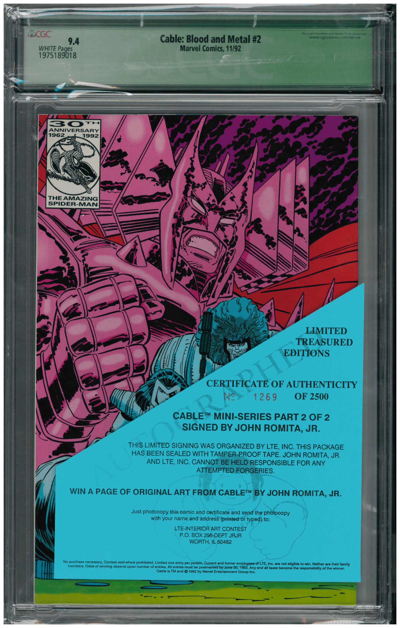 Cable: Blood and Metal #2 Certificate of Authenticity