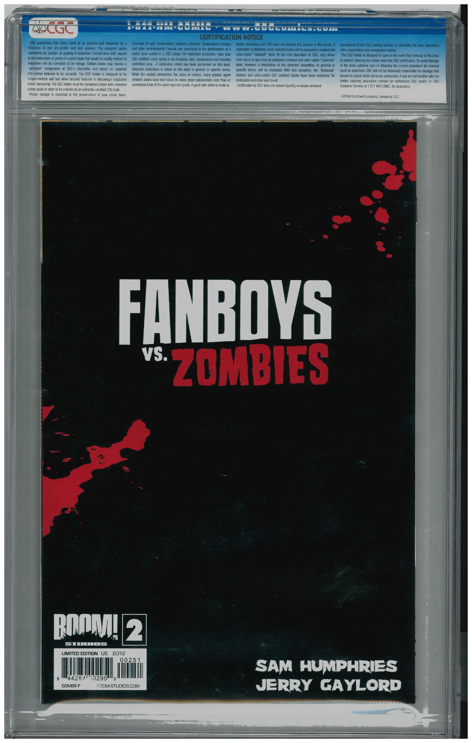 Fanboys vs. Zombies #2 backside