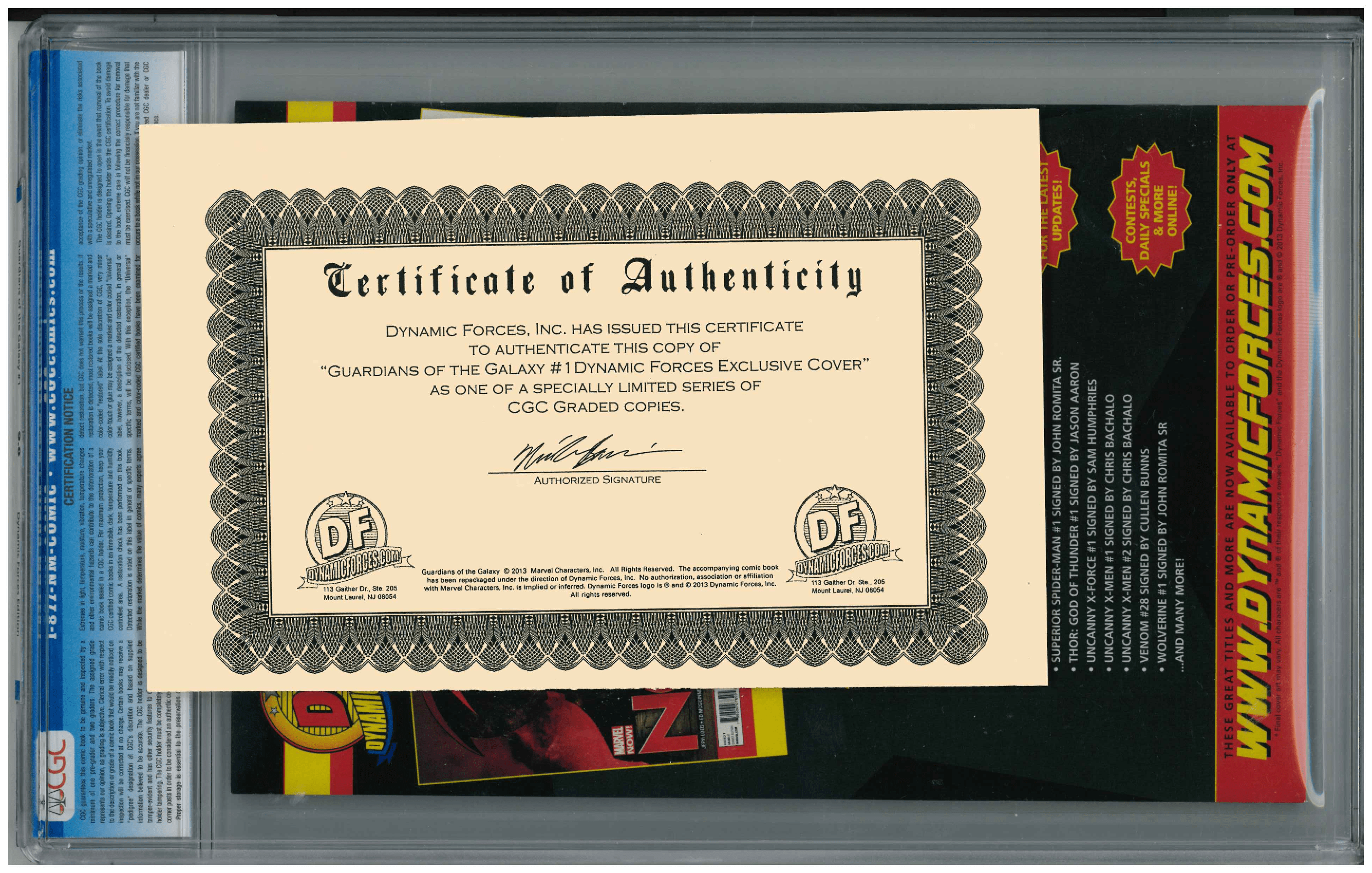 Guardians of the Galaxy #1 Certificate of Authenticity