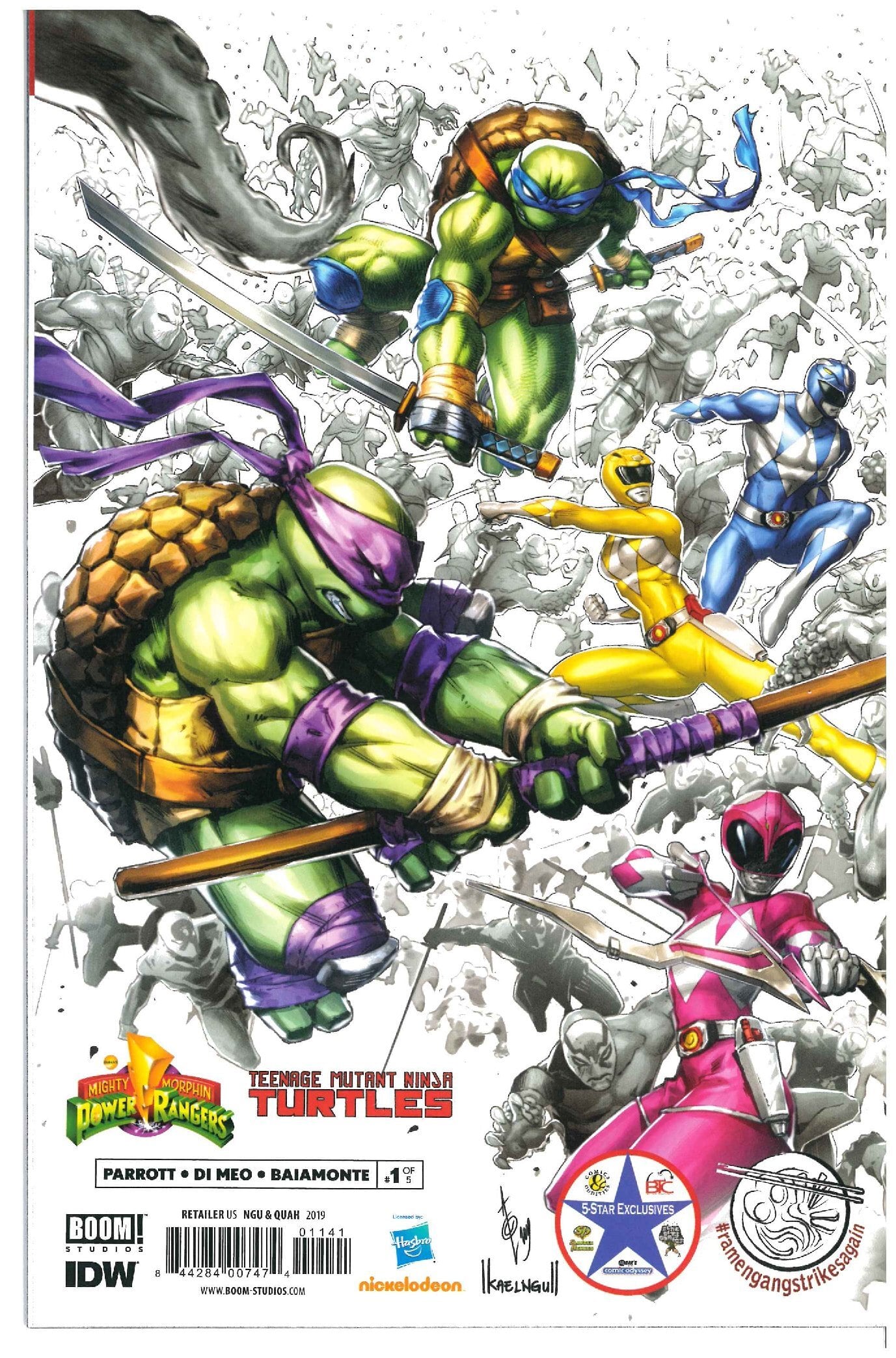 Mighty Morphin Power Rangers/Teenage Mutant Ninja Turtles #1 backside