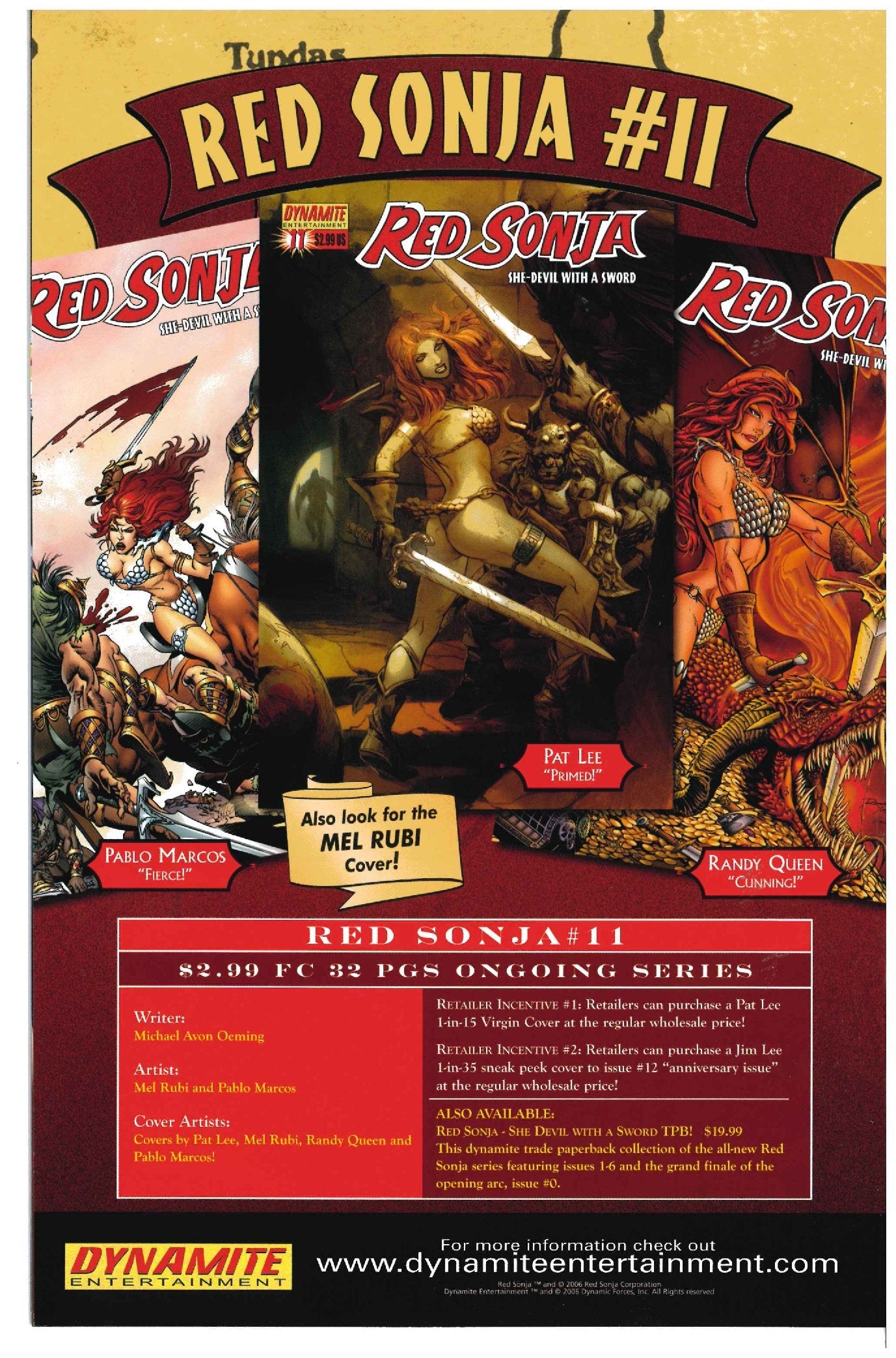 Red Sonja vs. Thulsa Doom #4 backside