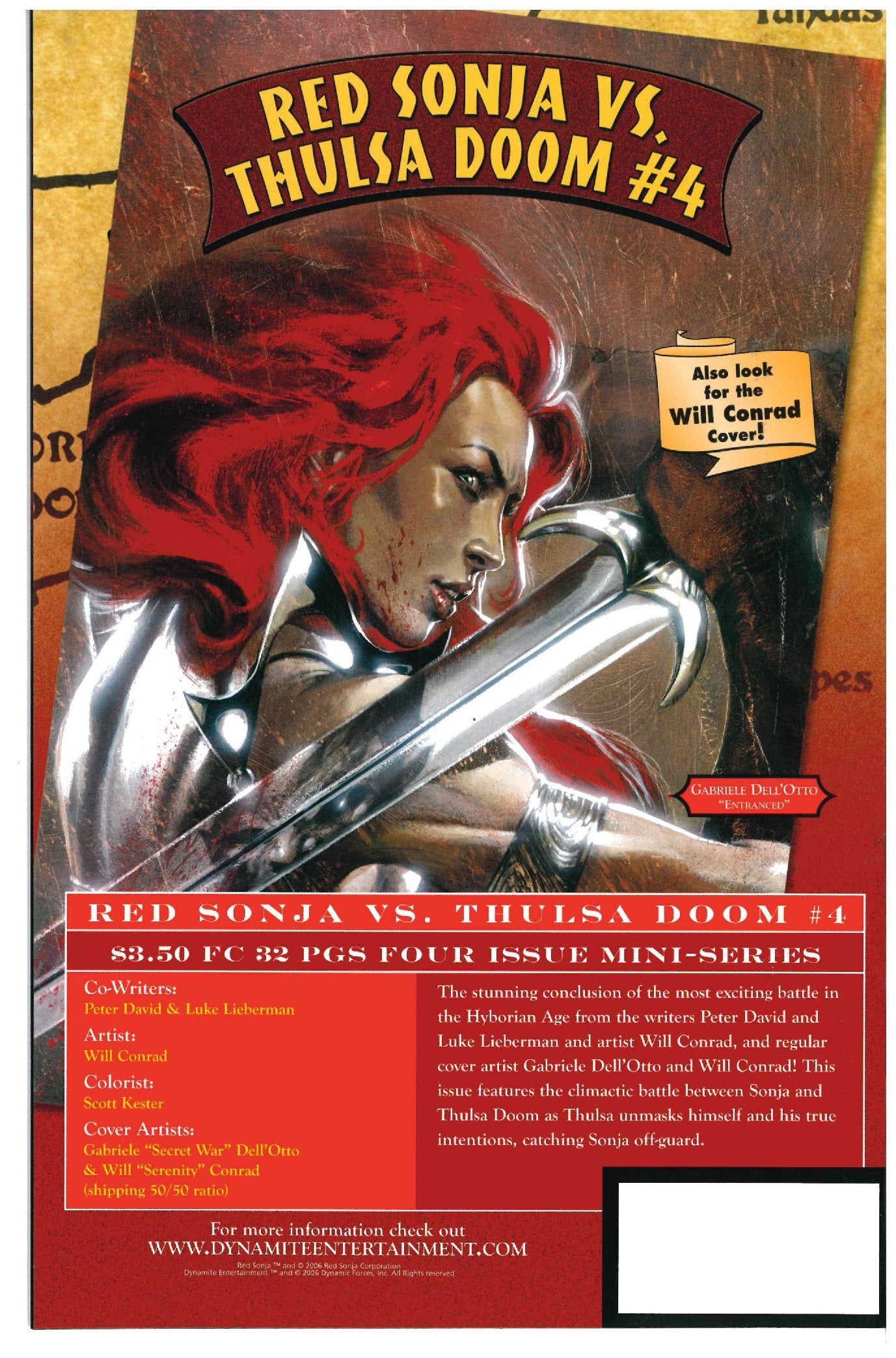 Red Sonja vs. Thulsa Doom #3 backside