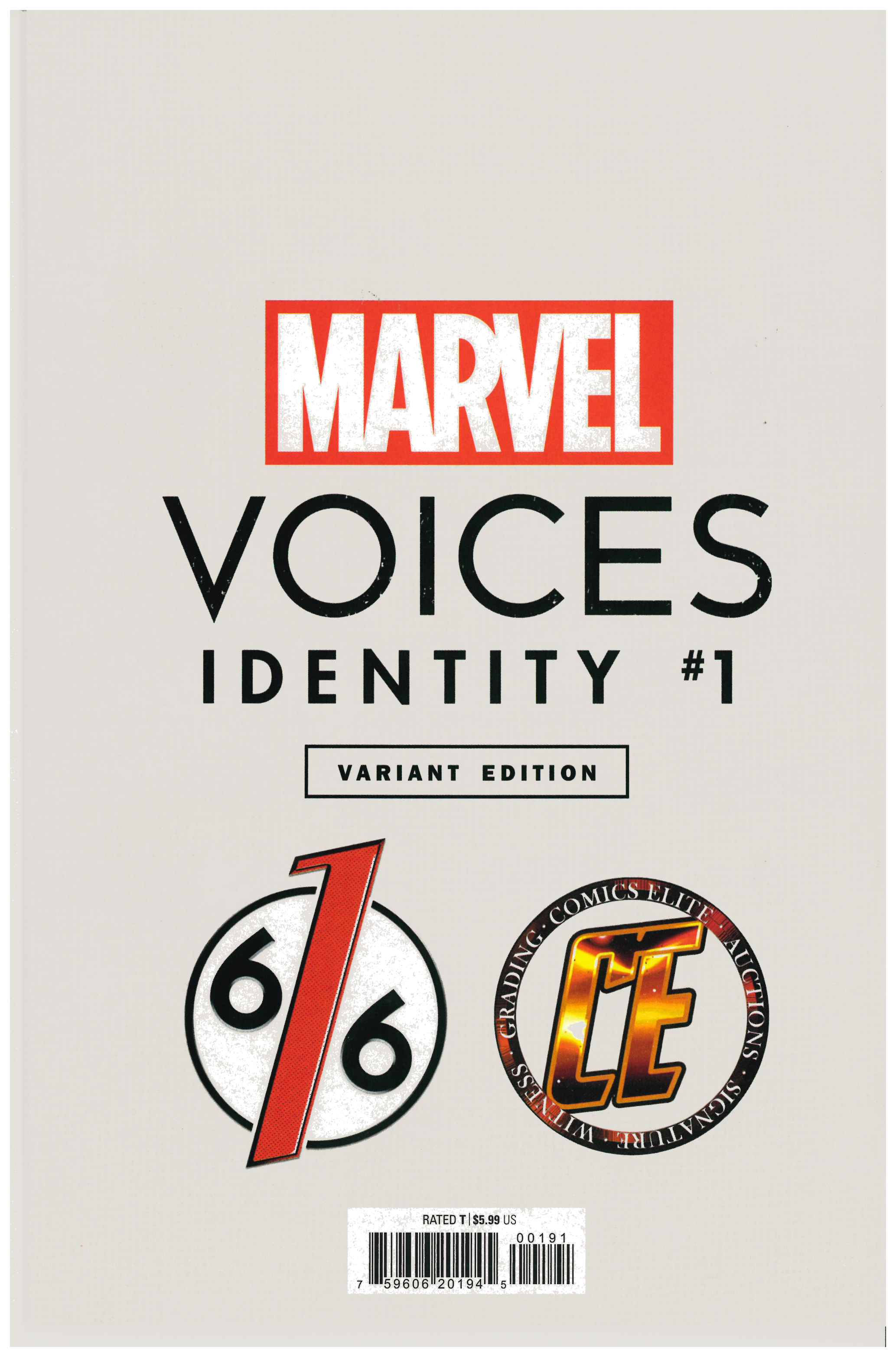 Marvel's Voices: Identity #1 backside