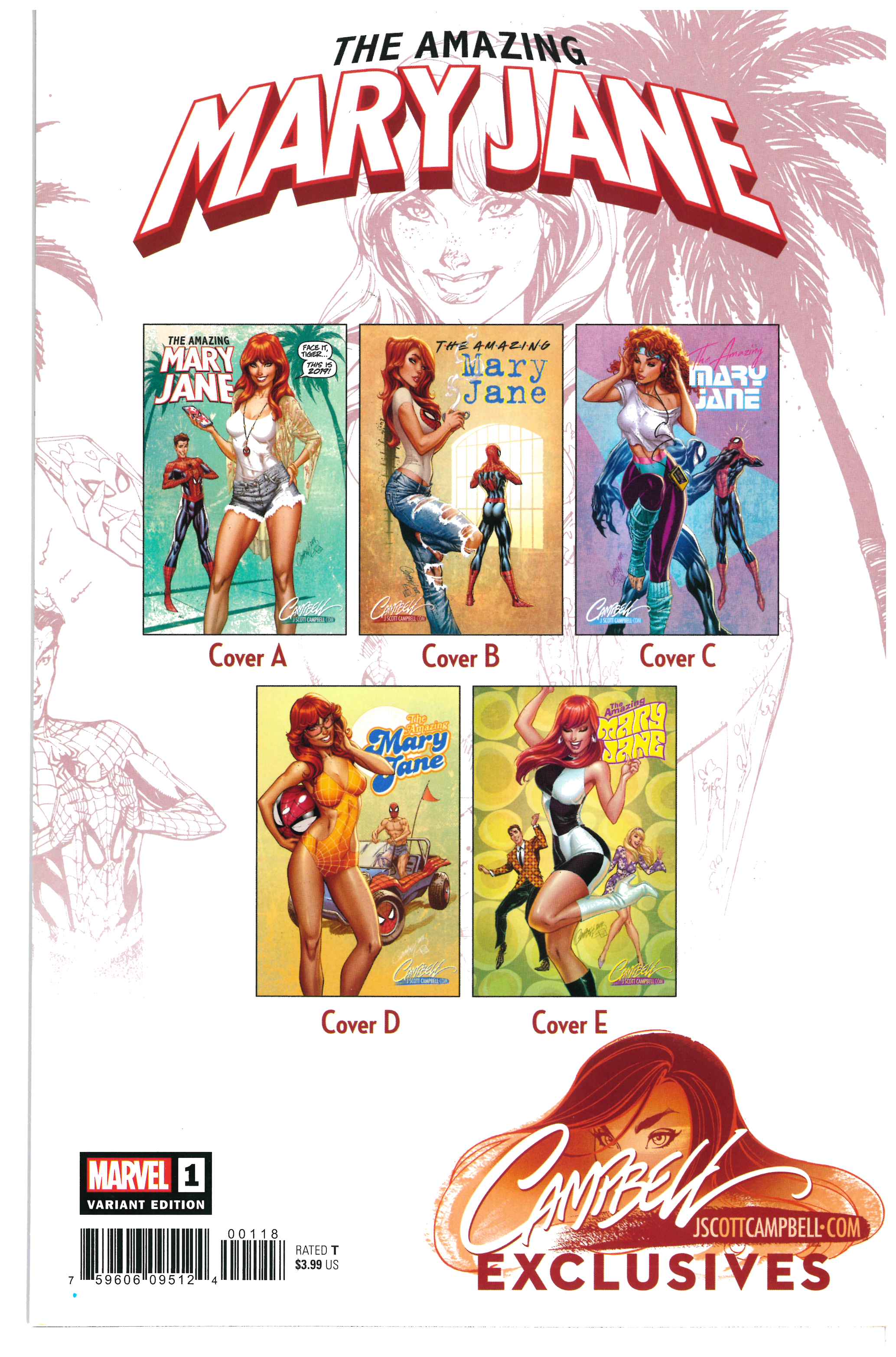 Amazing Mary Jane #1 | Signed by J. Scott Campbell backside