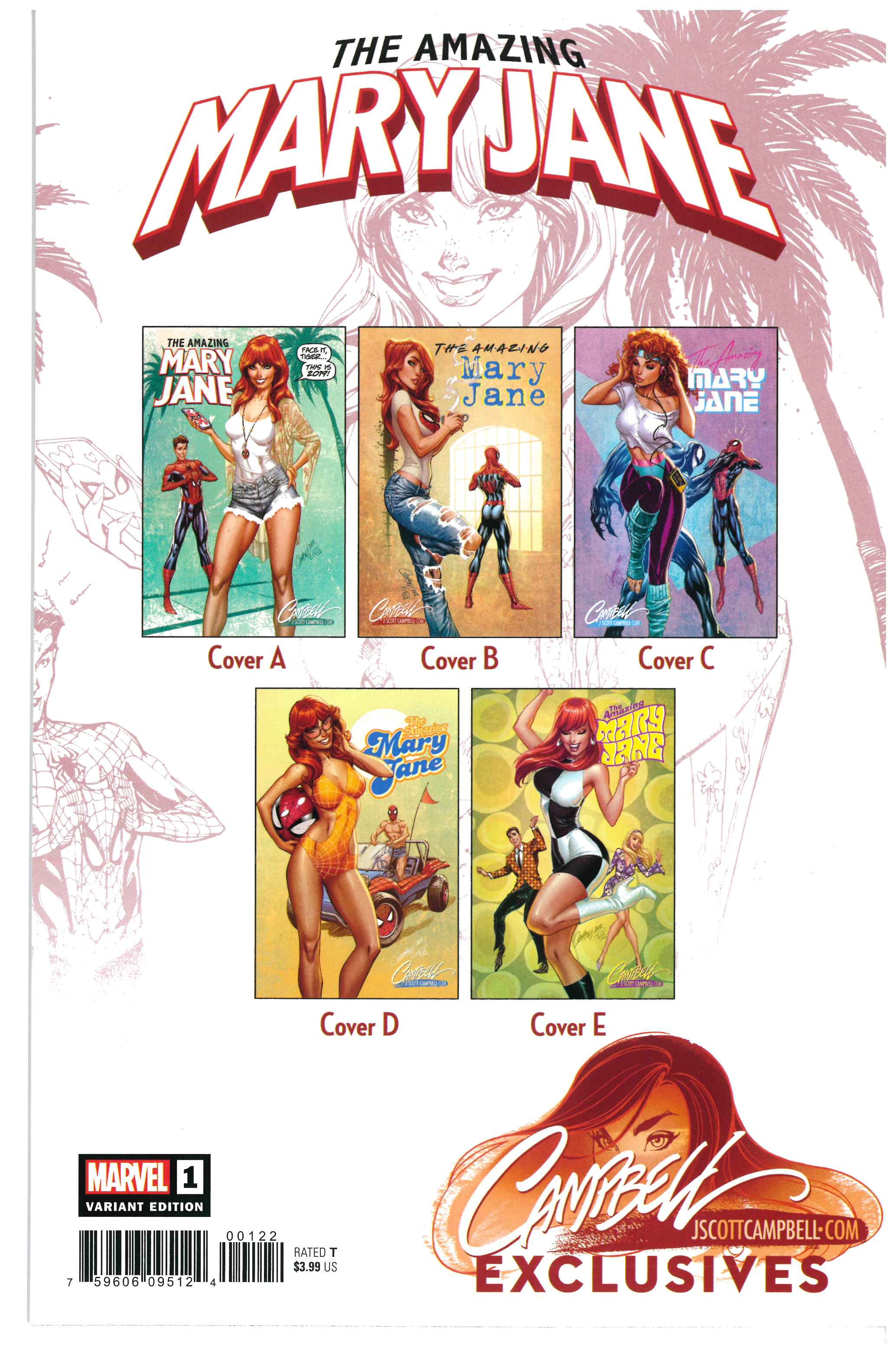 Amazing Mary Jane #1 | Signed by J. Scott Campbell backside