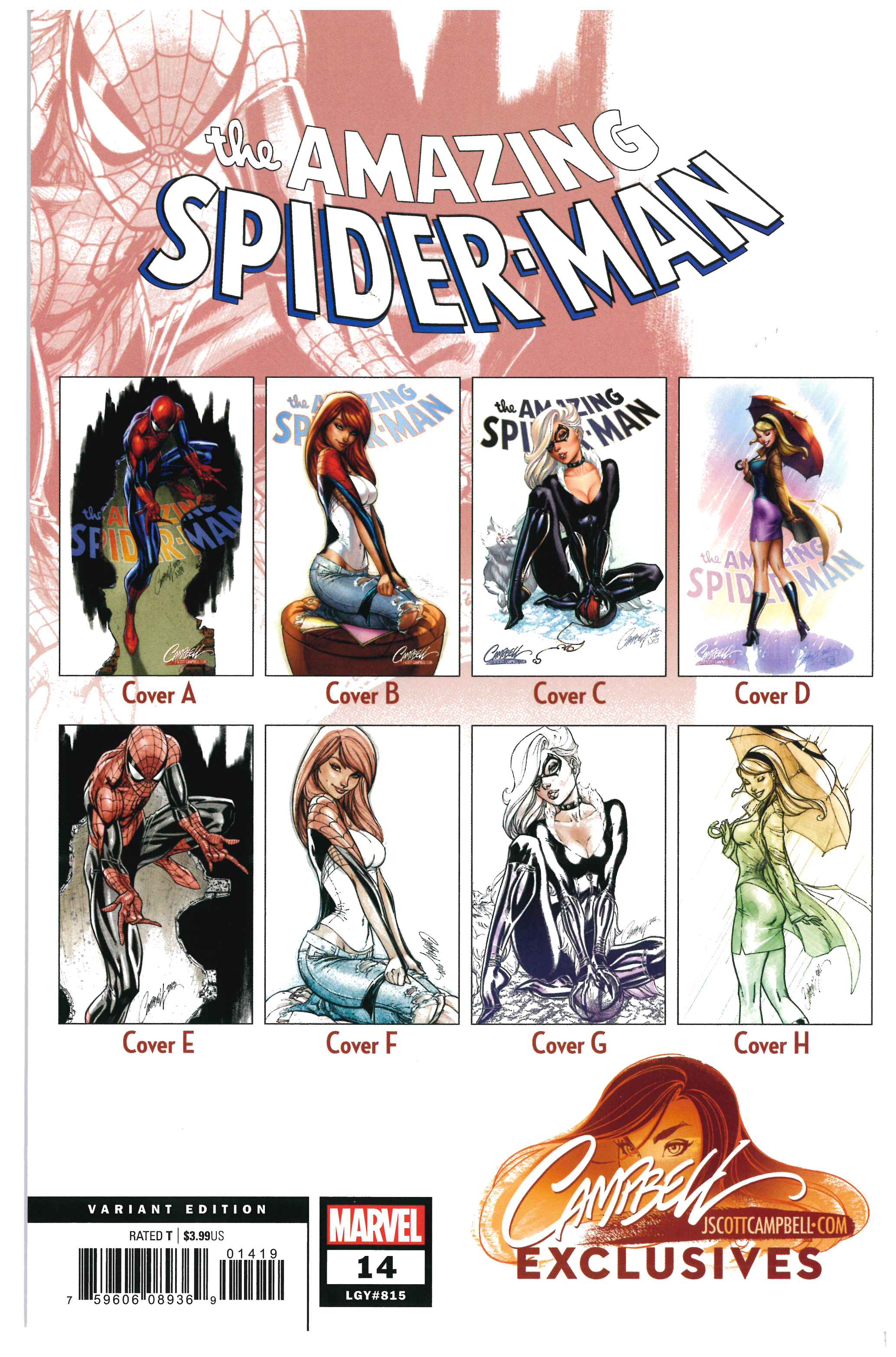 Amazing Spider-Man #14 | Signed by J. Scott Campbell backside