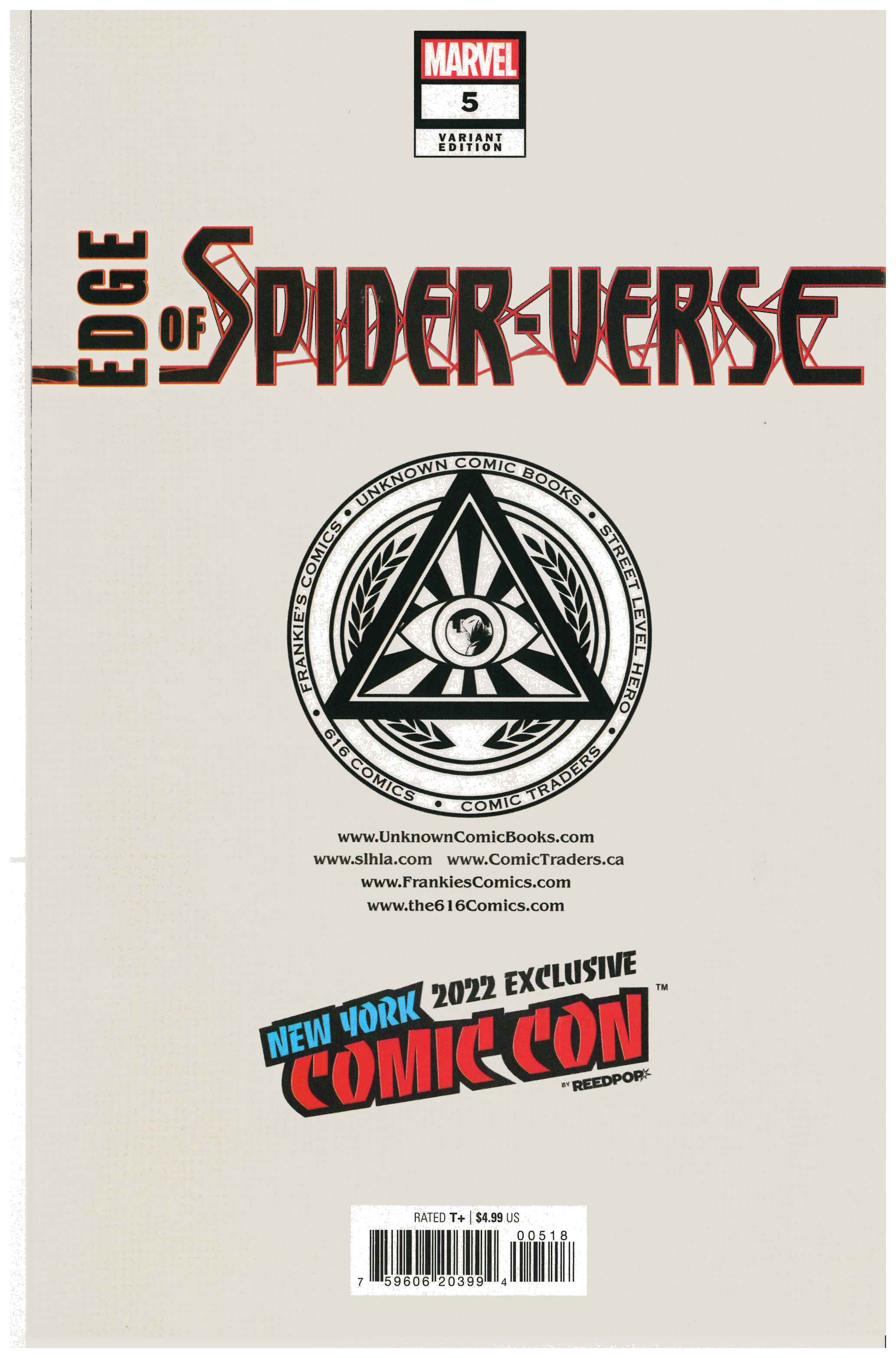 Edge of Spider-Verse #5 Rückseite