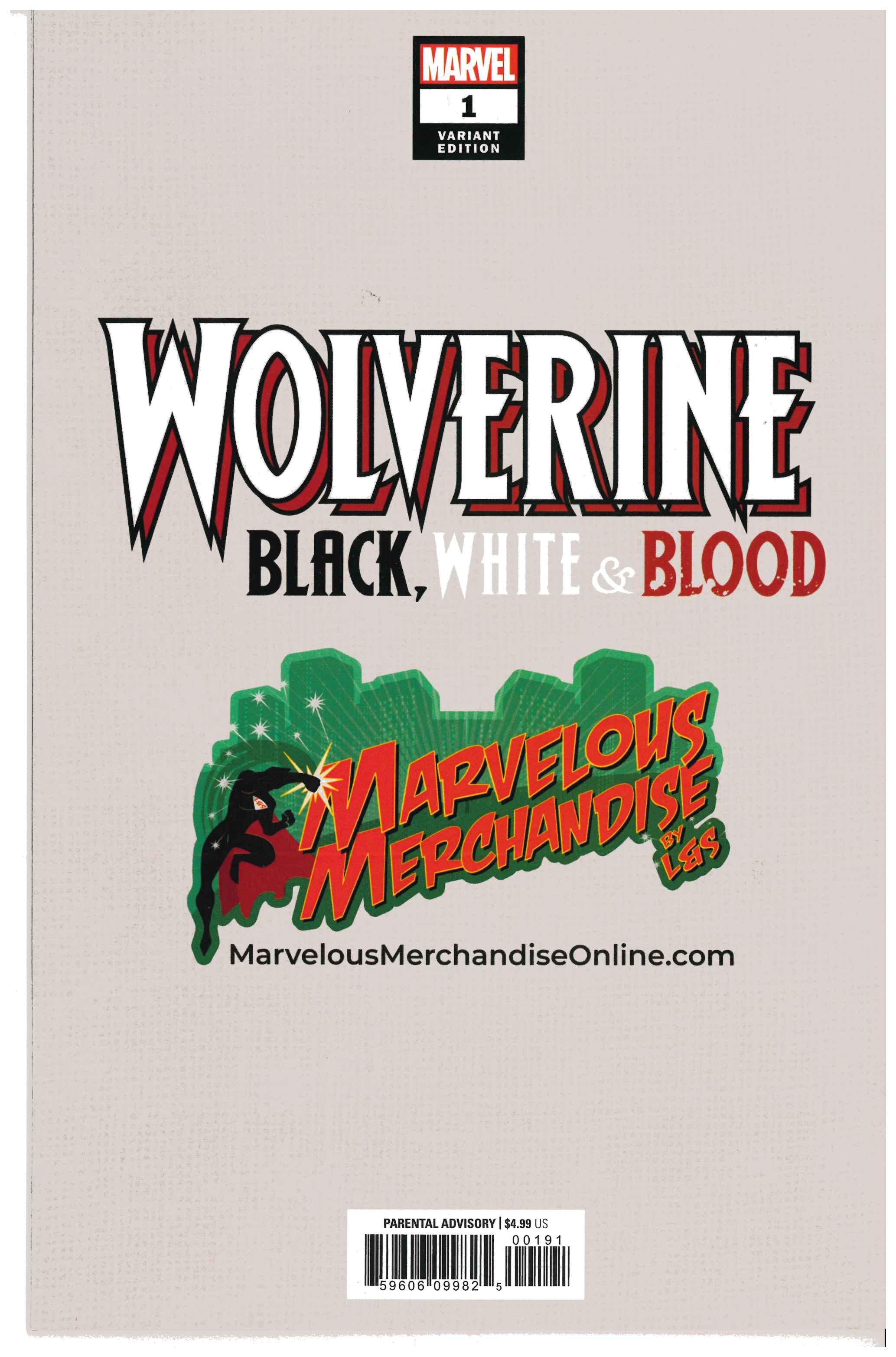 Wolverine: Black, White & Blood #1 backside