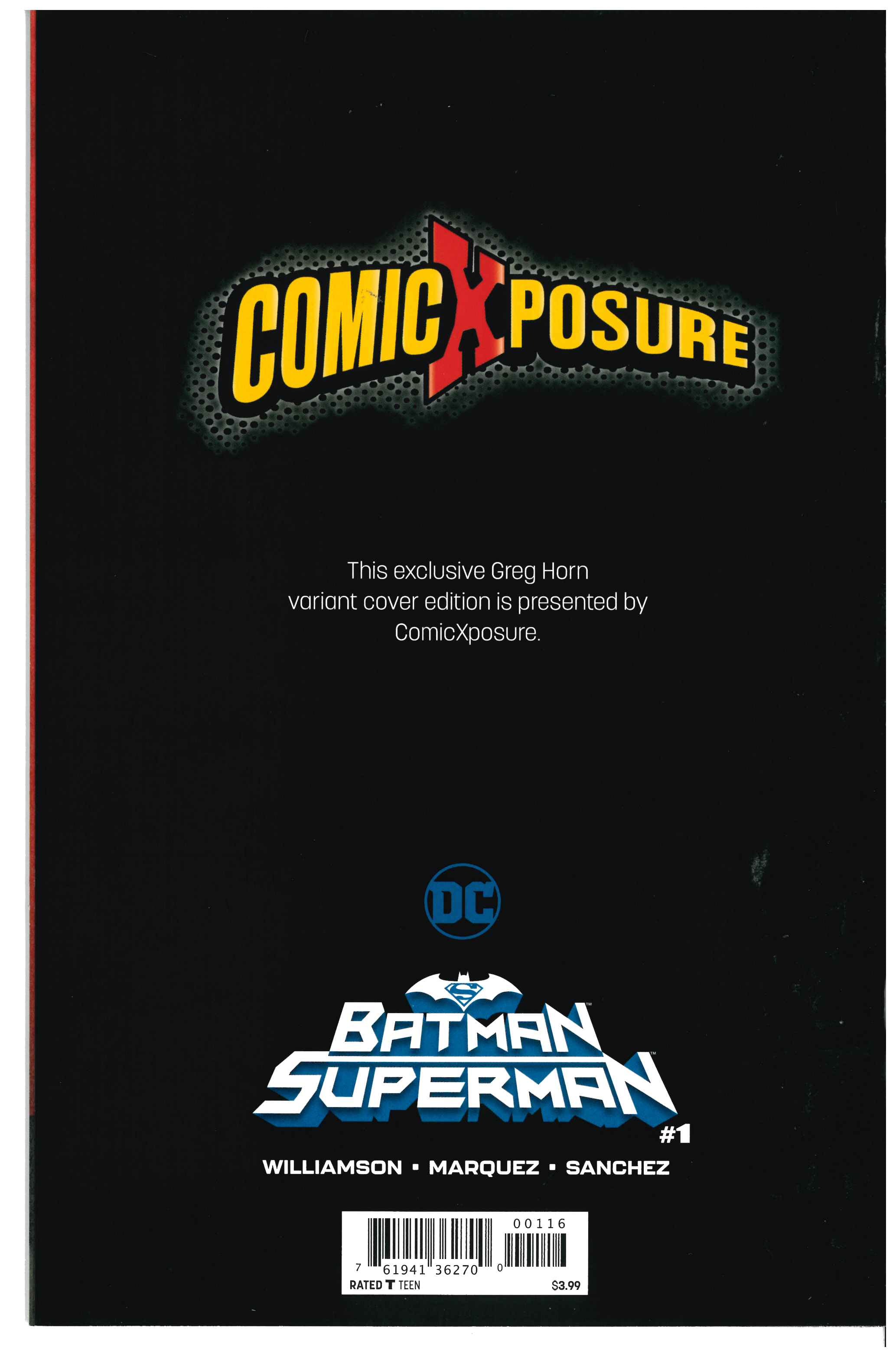 Batman / Superman #1 backside