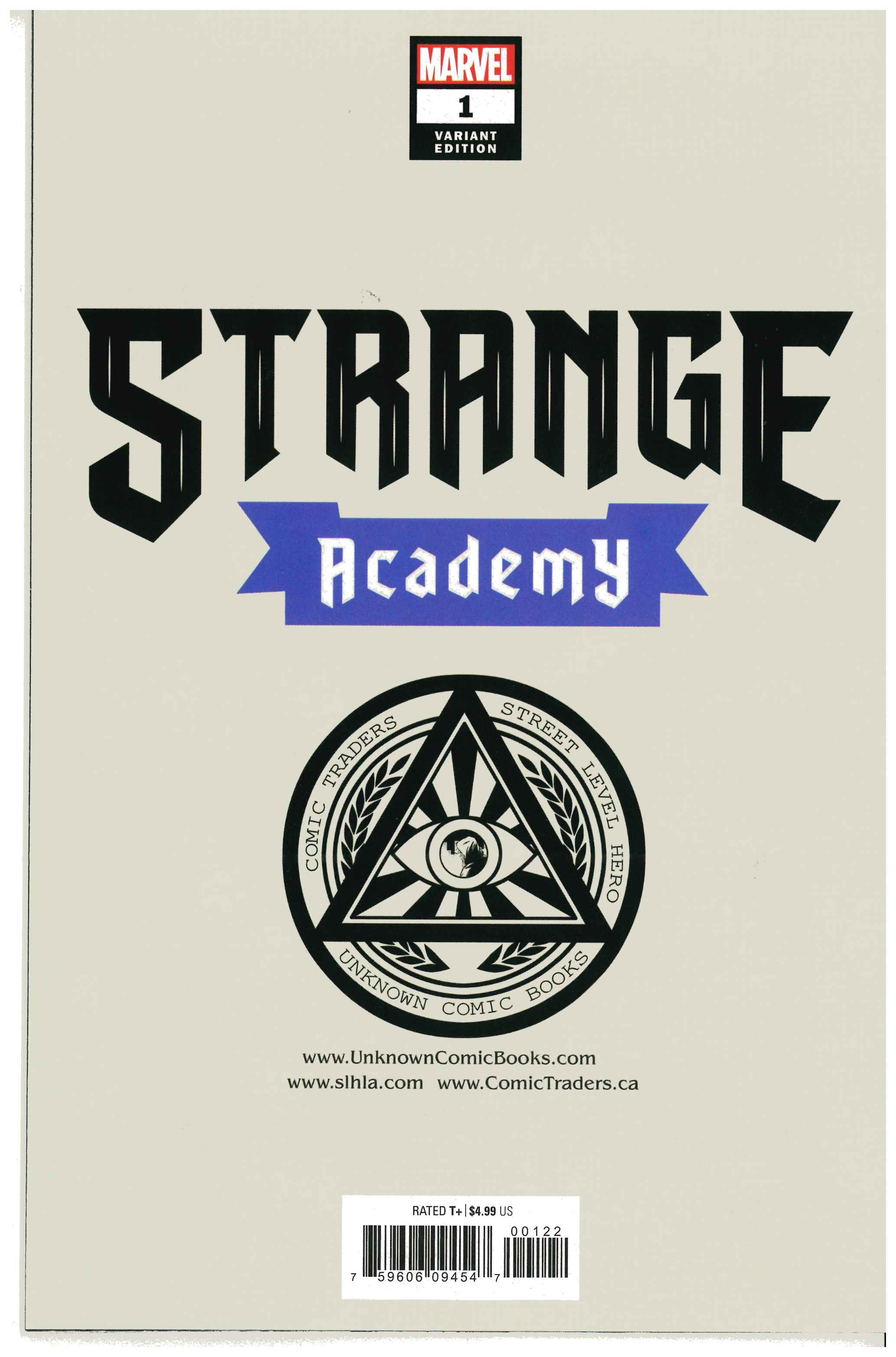 Strange Academy #1 backside