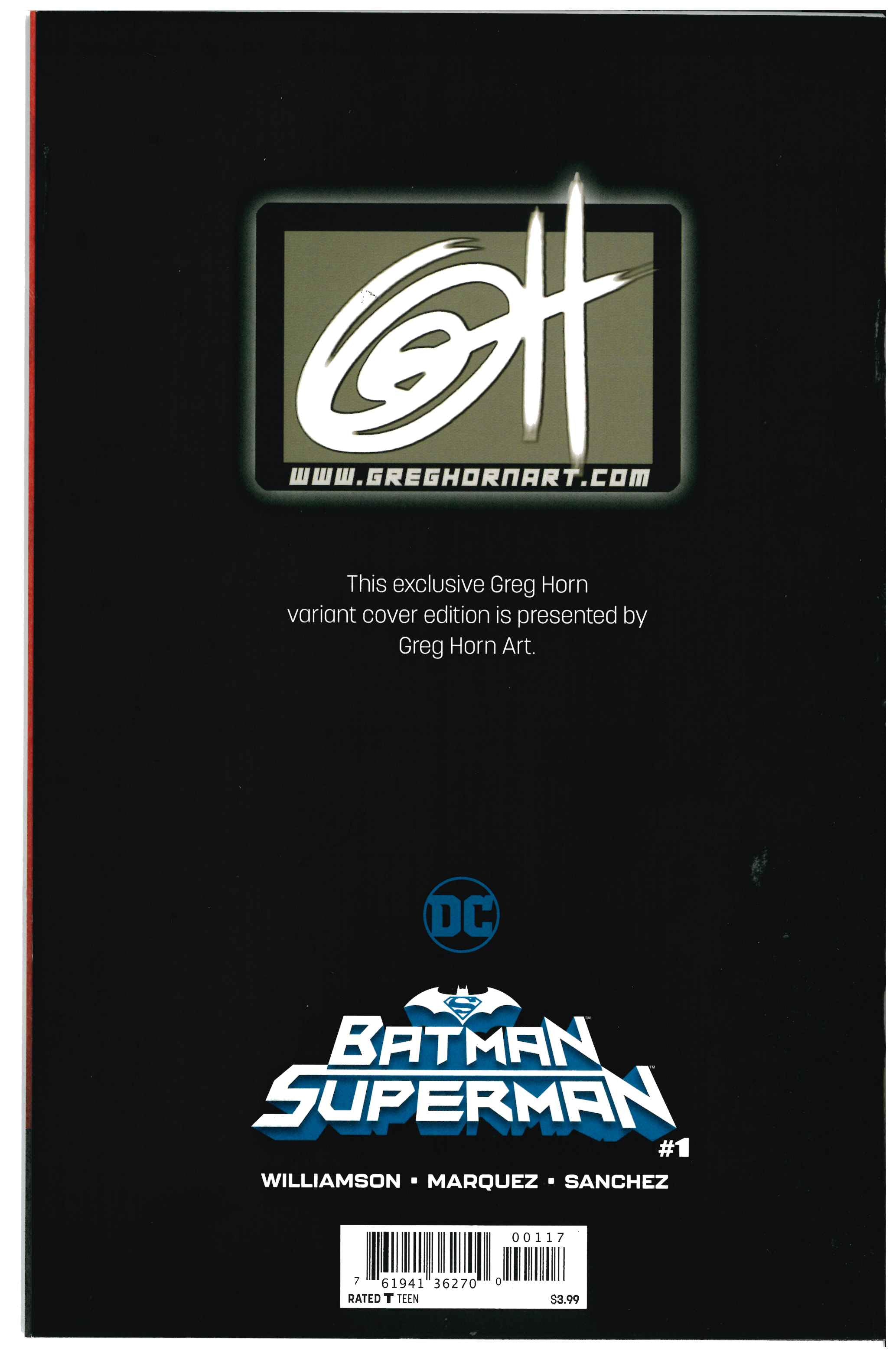 Batman / Superman #1 backside