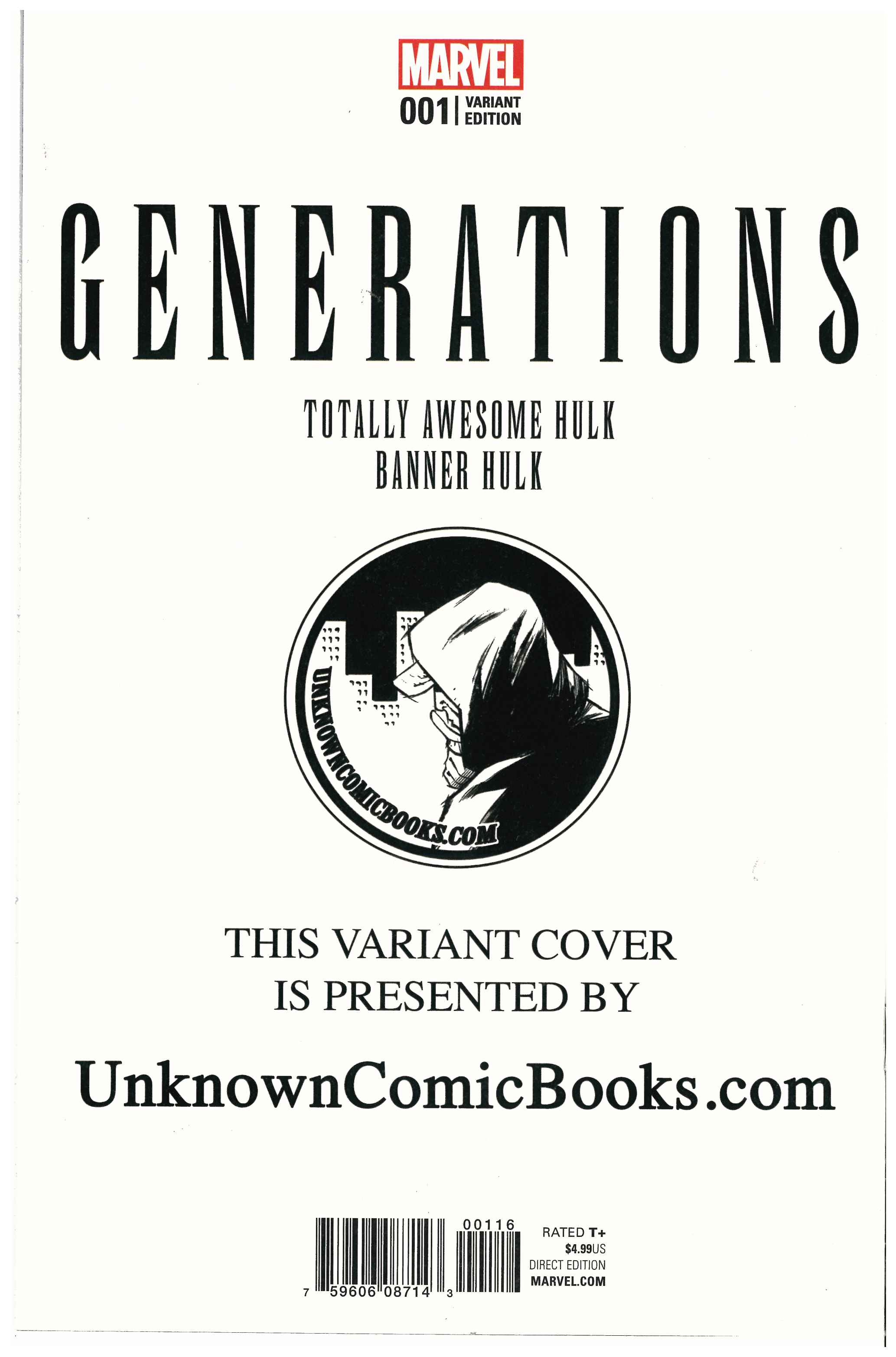 Generations: Banner Hulk & Totally Awesome Hulk #1 backside