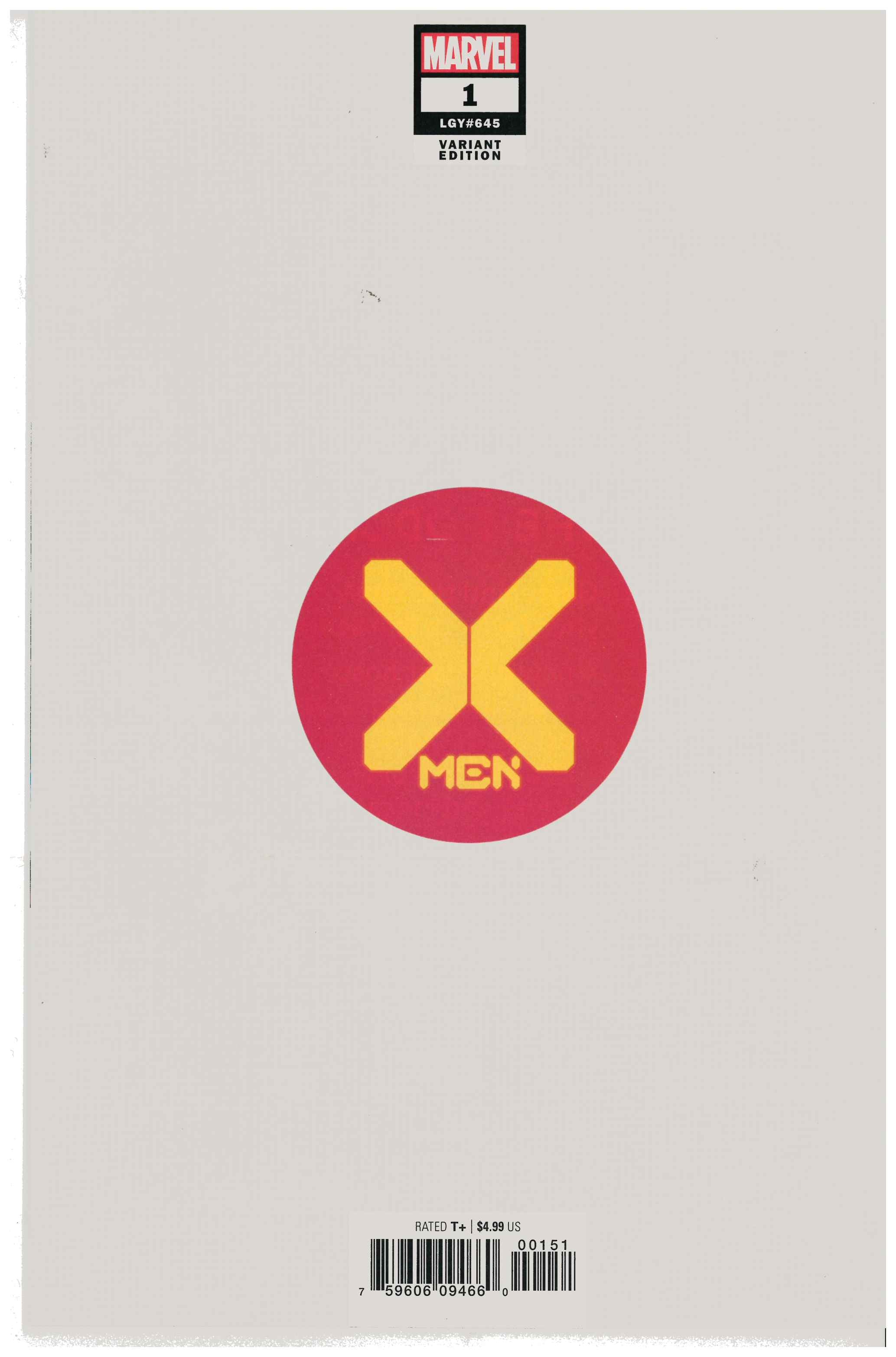 X-Men #1 backside