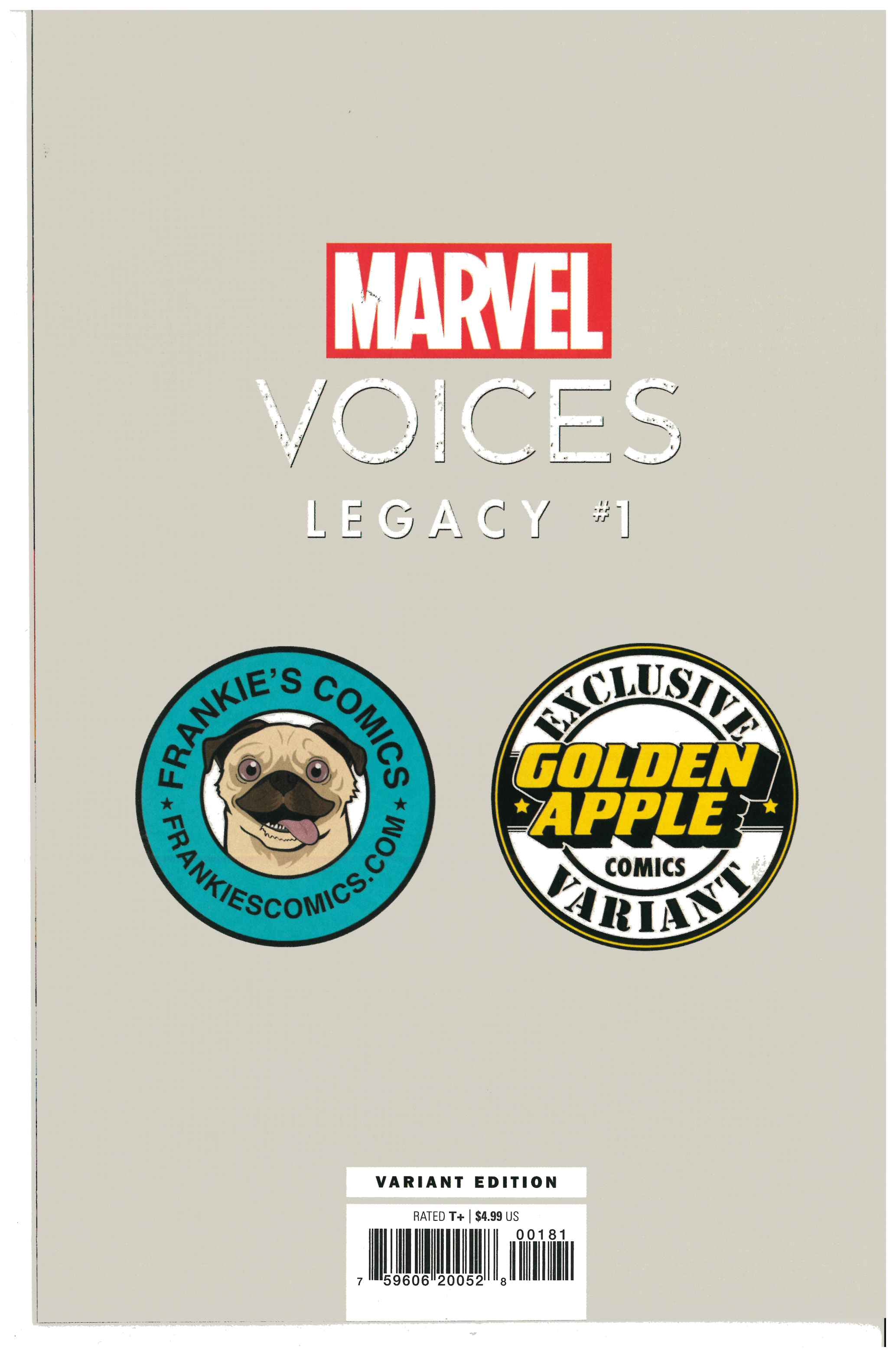 Marvel's Voices: Legacy #1 backside