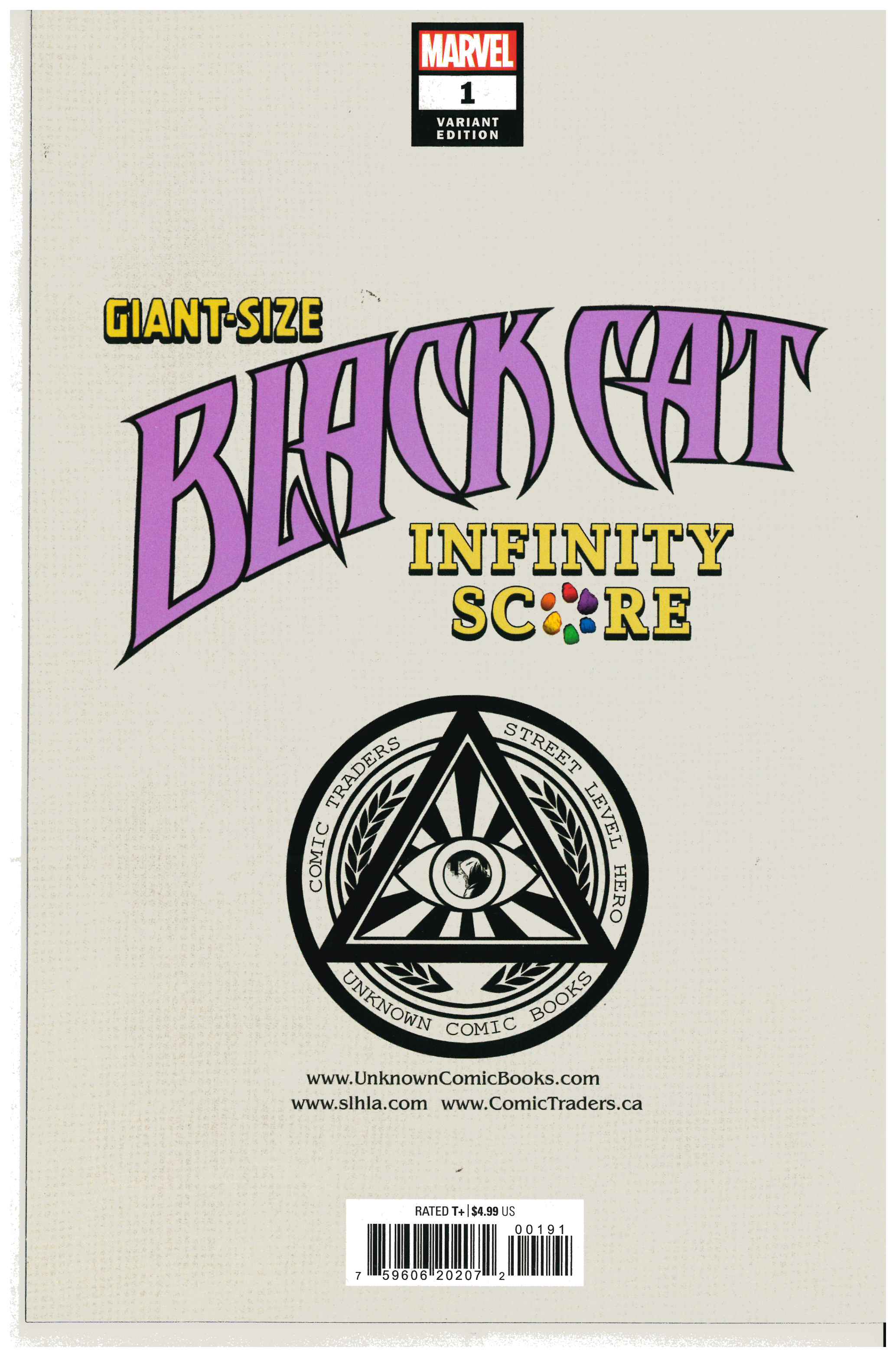 Giant-Size Black Cat: Infinity Score #1 backside