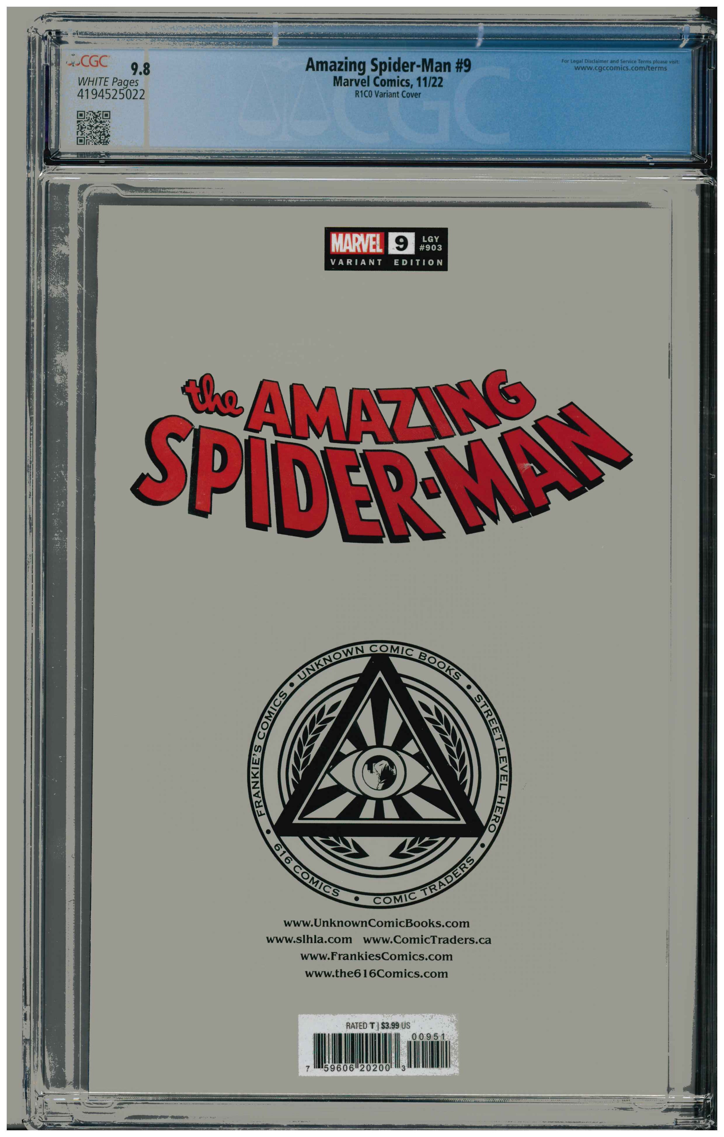 Amazing Spider-Man #9 backside