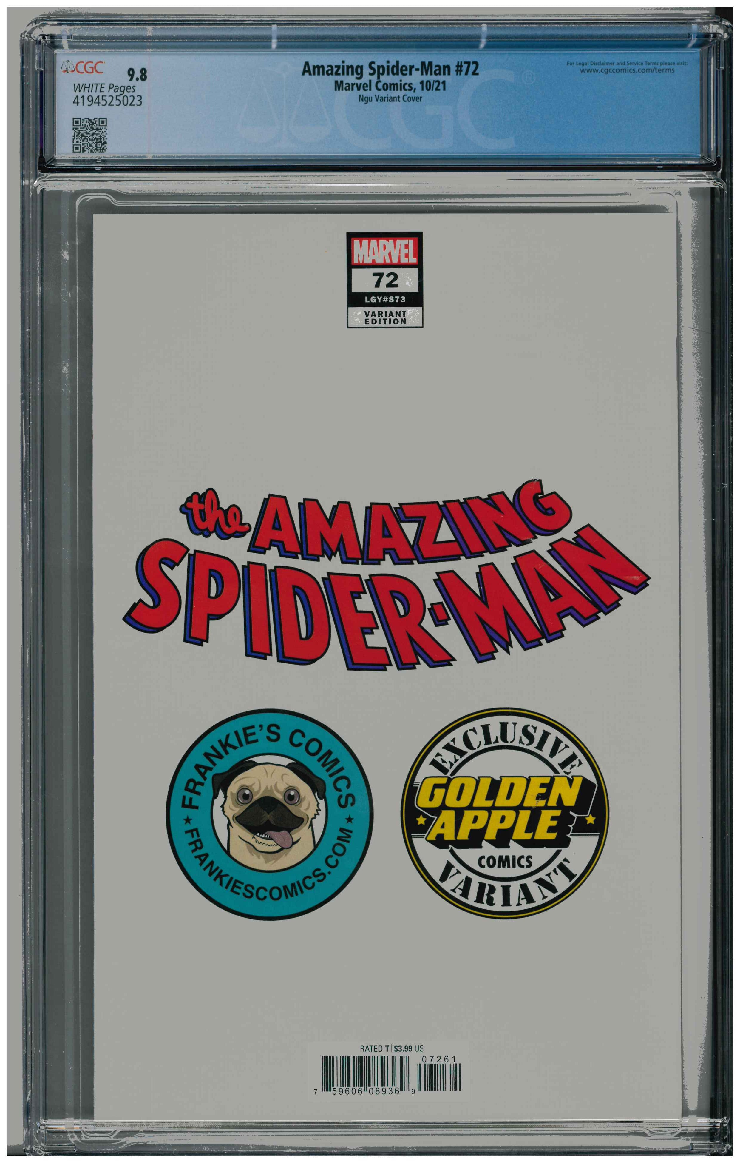 Amazing Spider-Man #72 backside