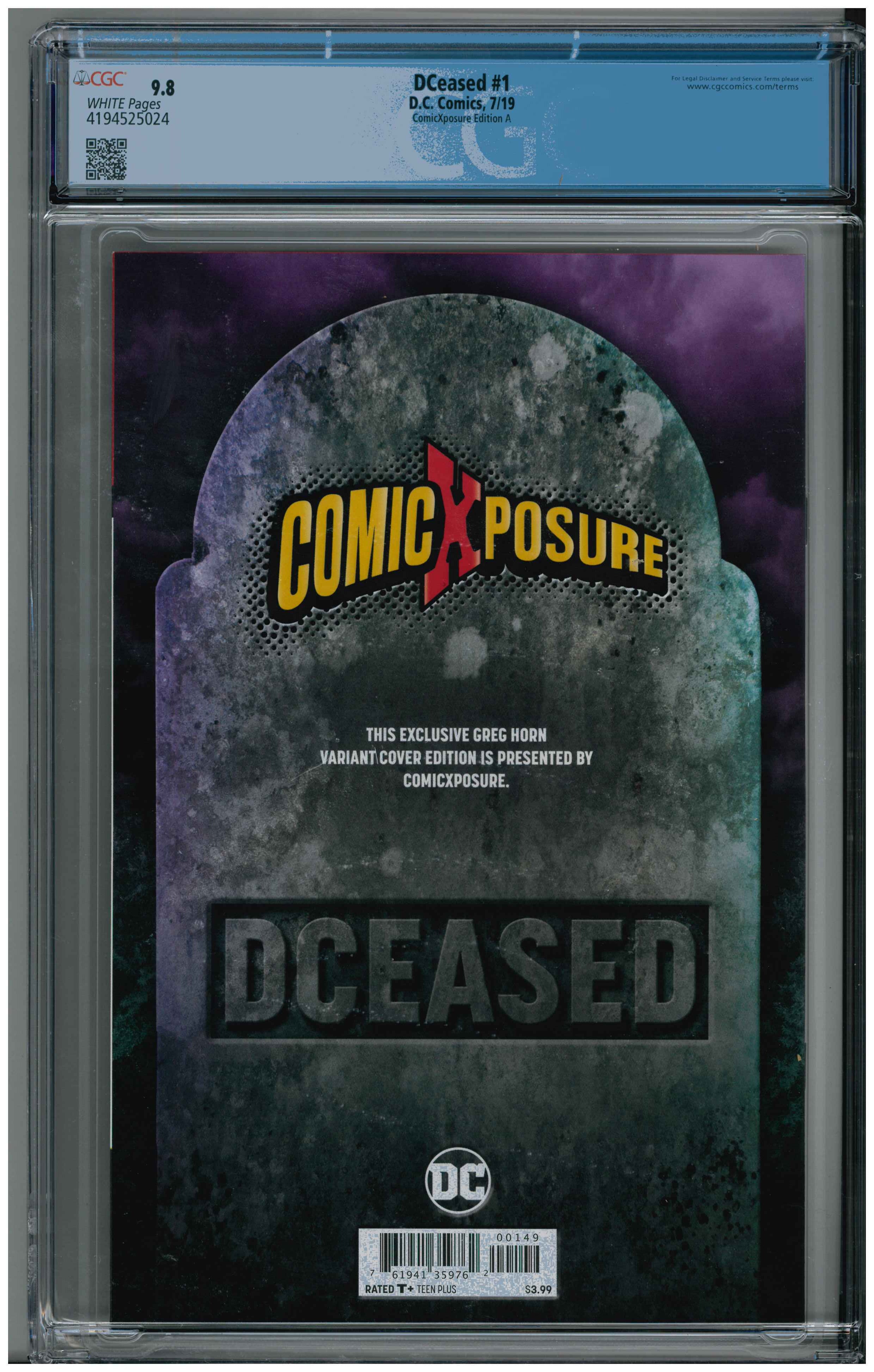 DCeased #1 backside