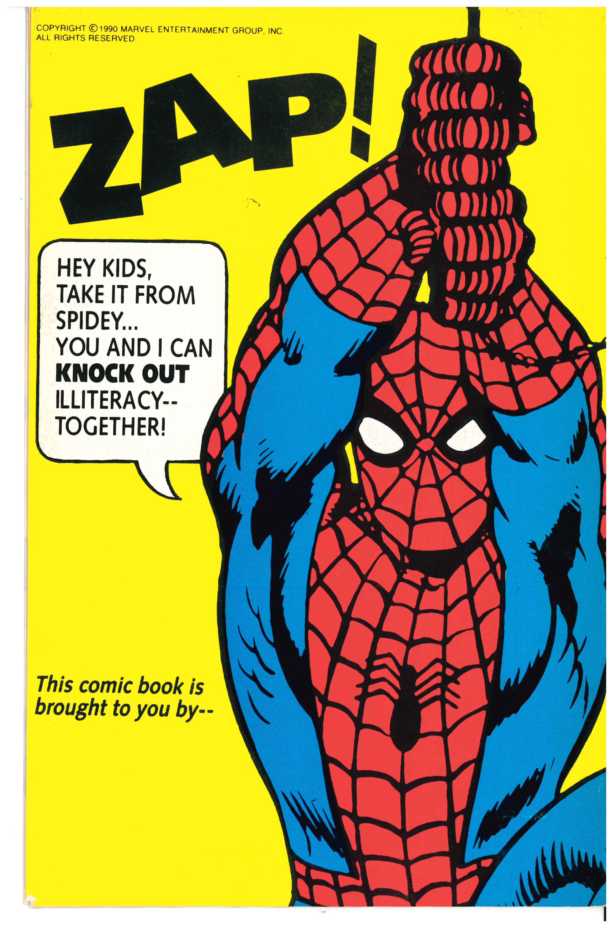 Spider-Man: Adventures in Reading #1 backside