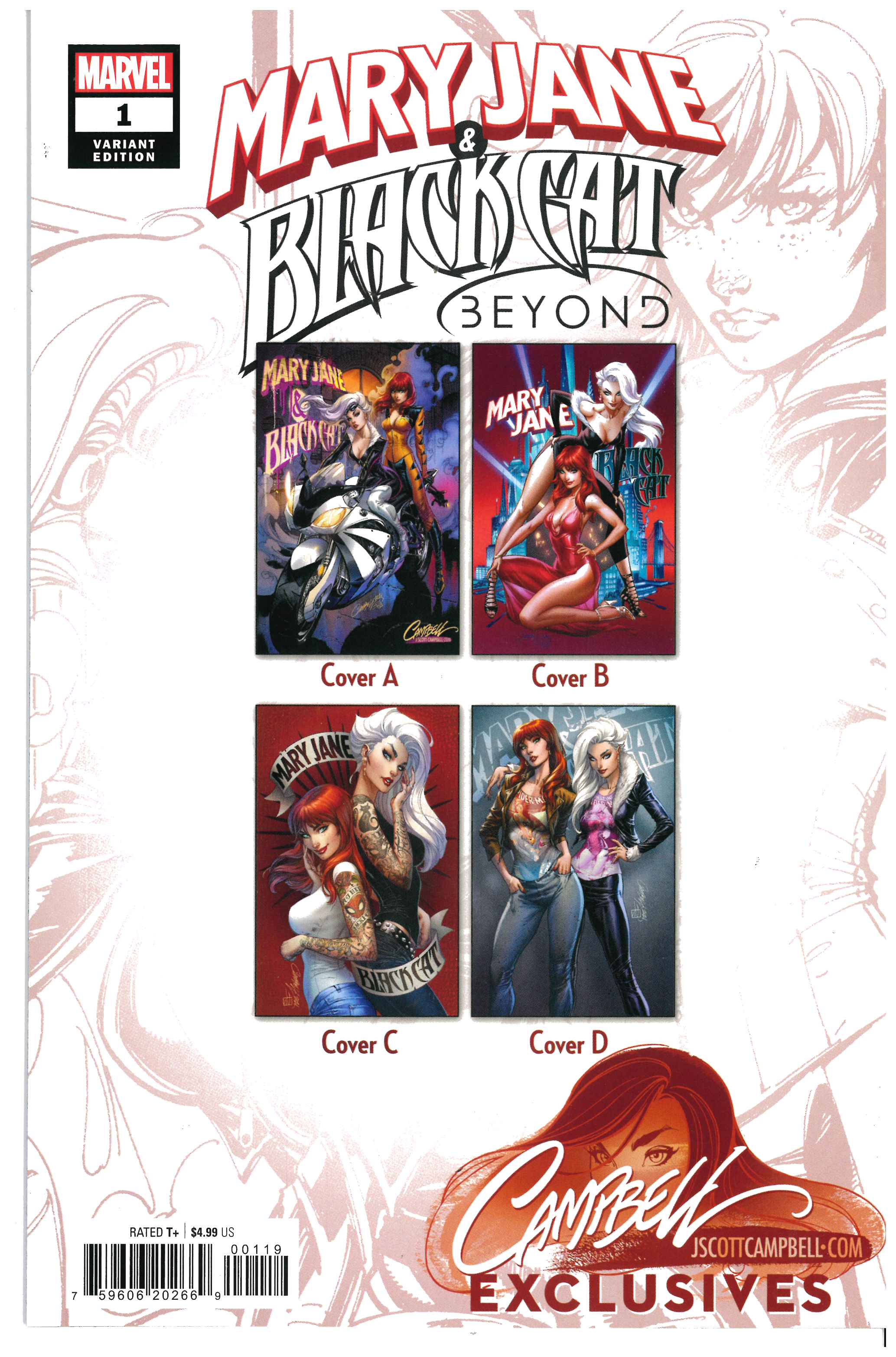 Mary Jane & Black Cat: Beyond #1 | Signed by J. Scott Campbell backside