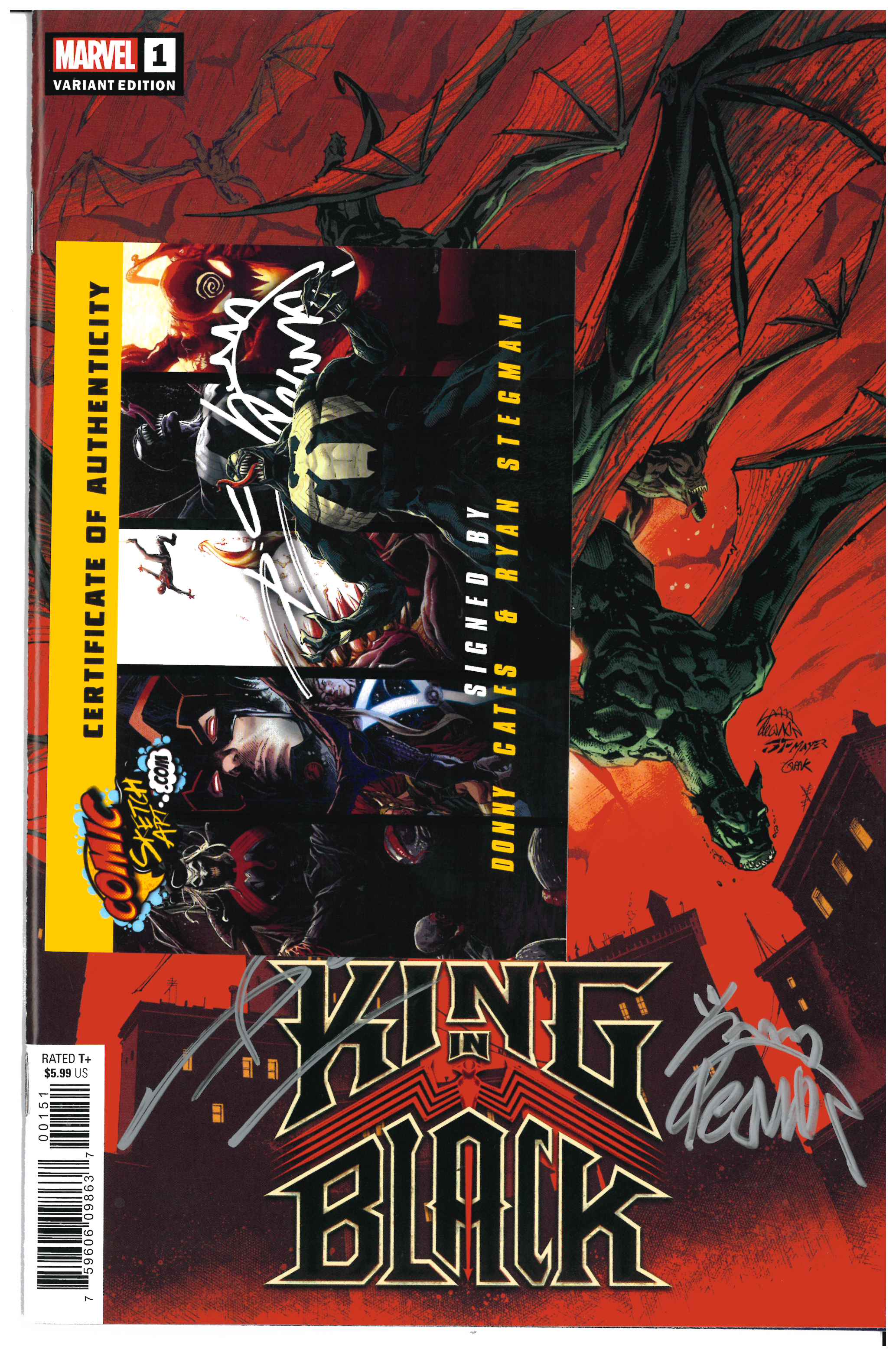 King in Black #1 | Signed by Donny Cates & Ryan Stegman Certificate of Authenticity