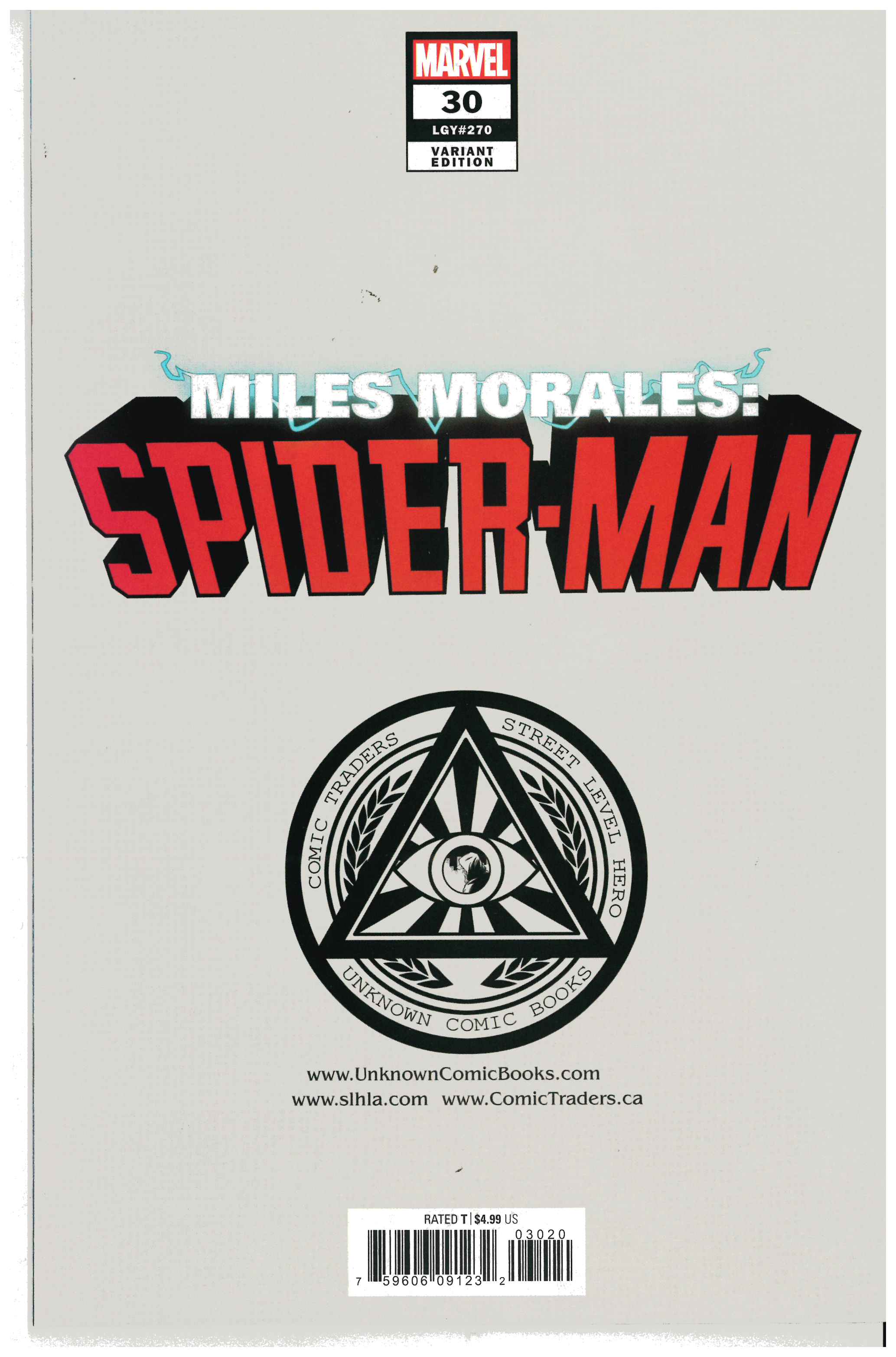 Miles Morales: Spider-Man #30 backside