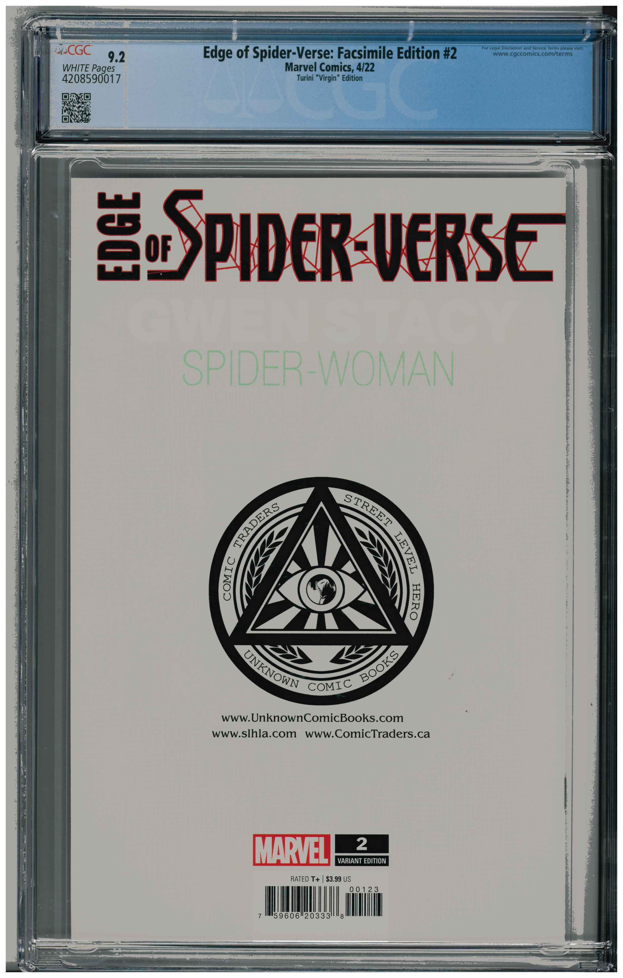 Edge of Spider-Verse: Facsimile Edition #2 backside